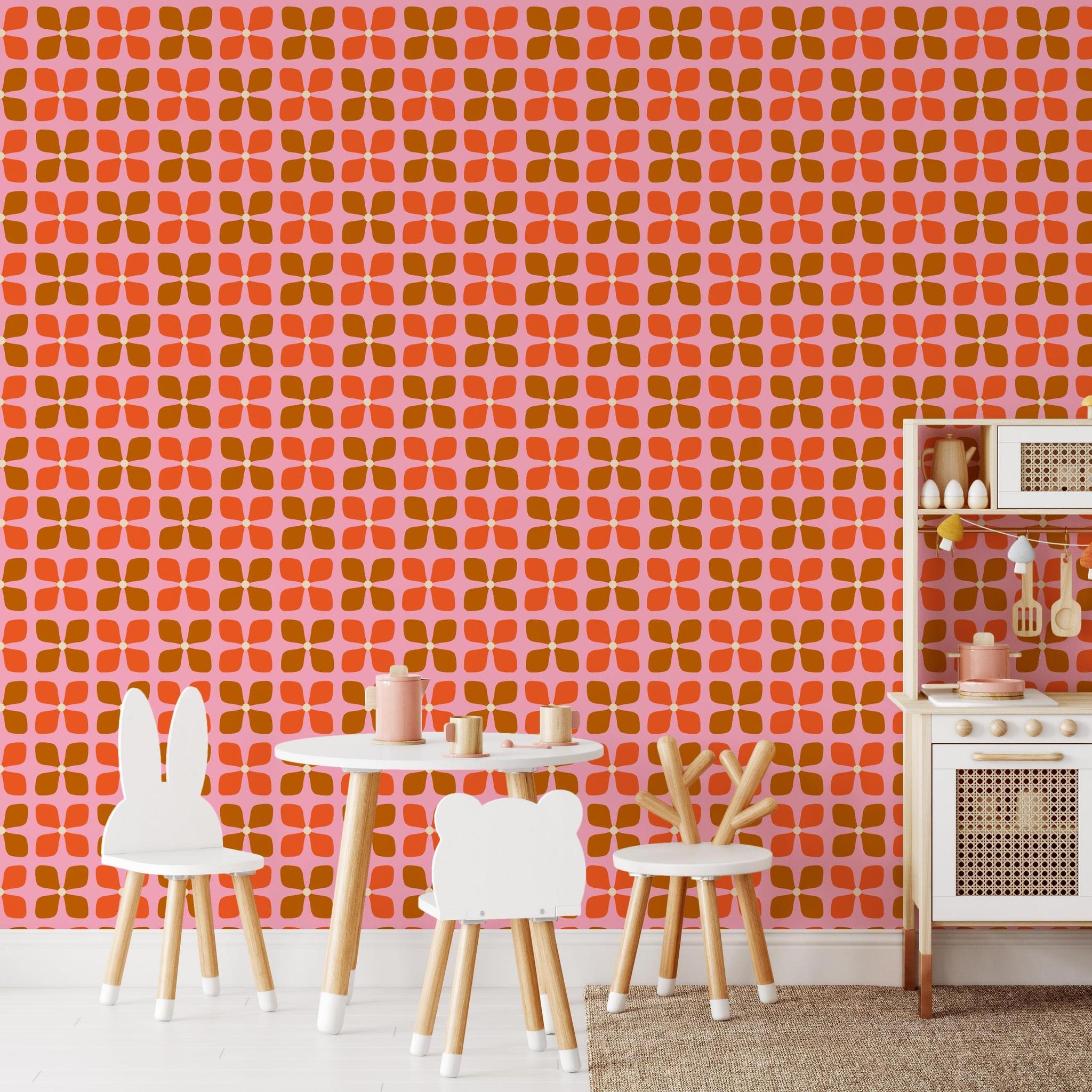 Vibrant Jackie Wallpaper by Wall Blush SG02 enhancing a modern kids' room decor.