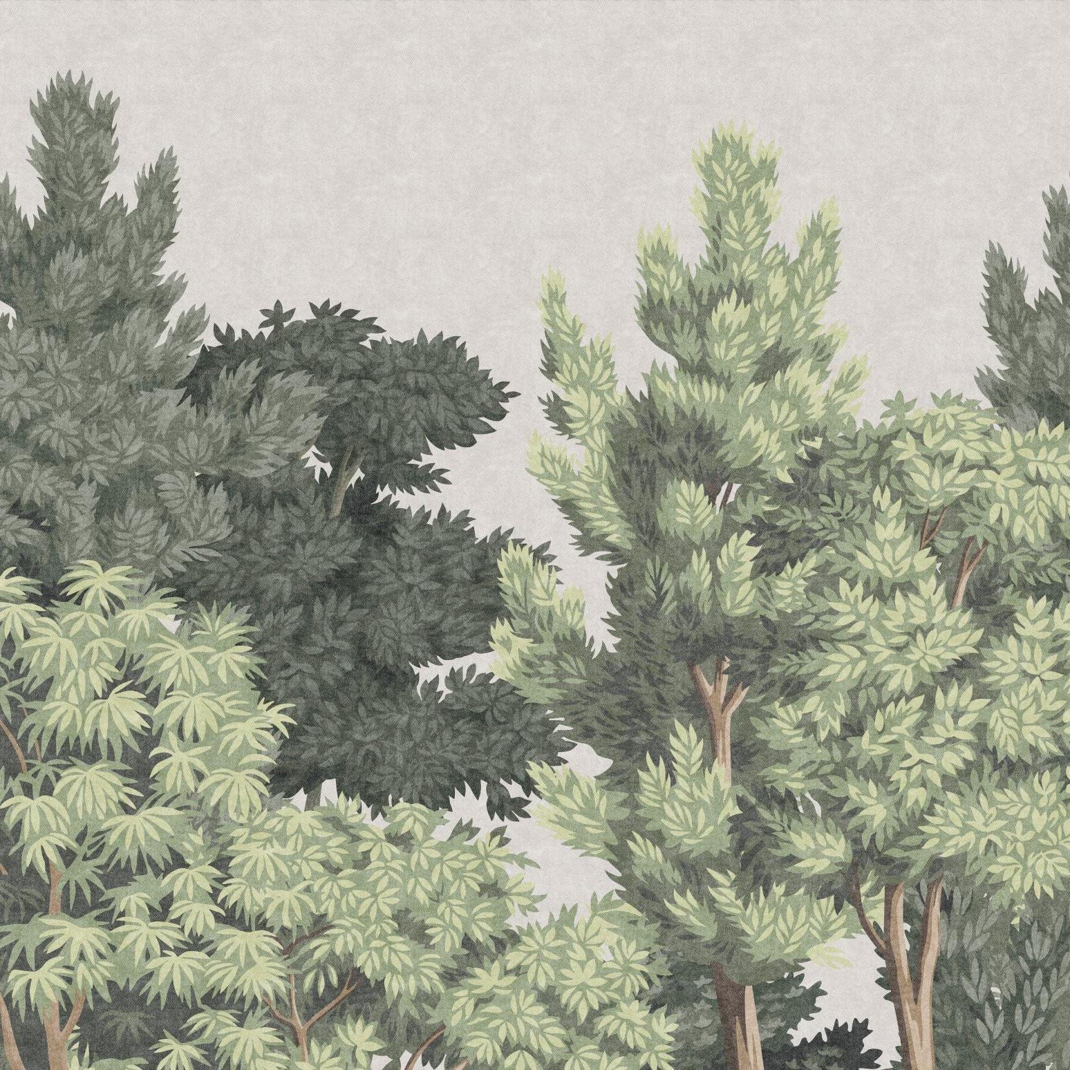 Central Park Wallpaper by Wall Blush SG02 in a modern living room, showcasing a forest-themed accent wall.
(Note: The room type—living room—is assumed based on common contexts where wallpaper is used, as the image itself does not include any room details.)