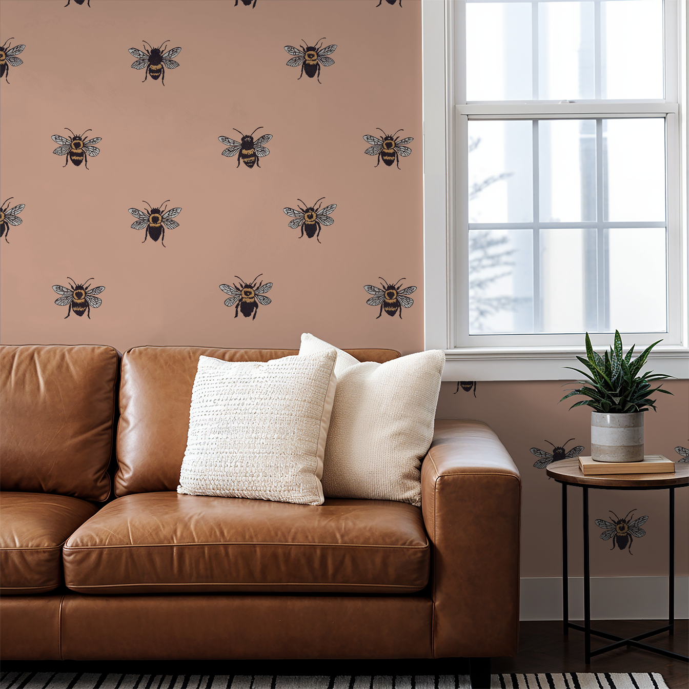 Life of Bees (Pink) Wallpaper