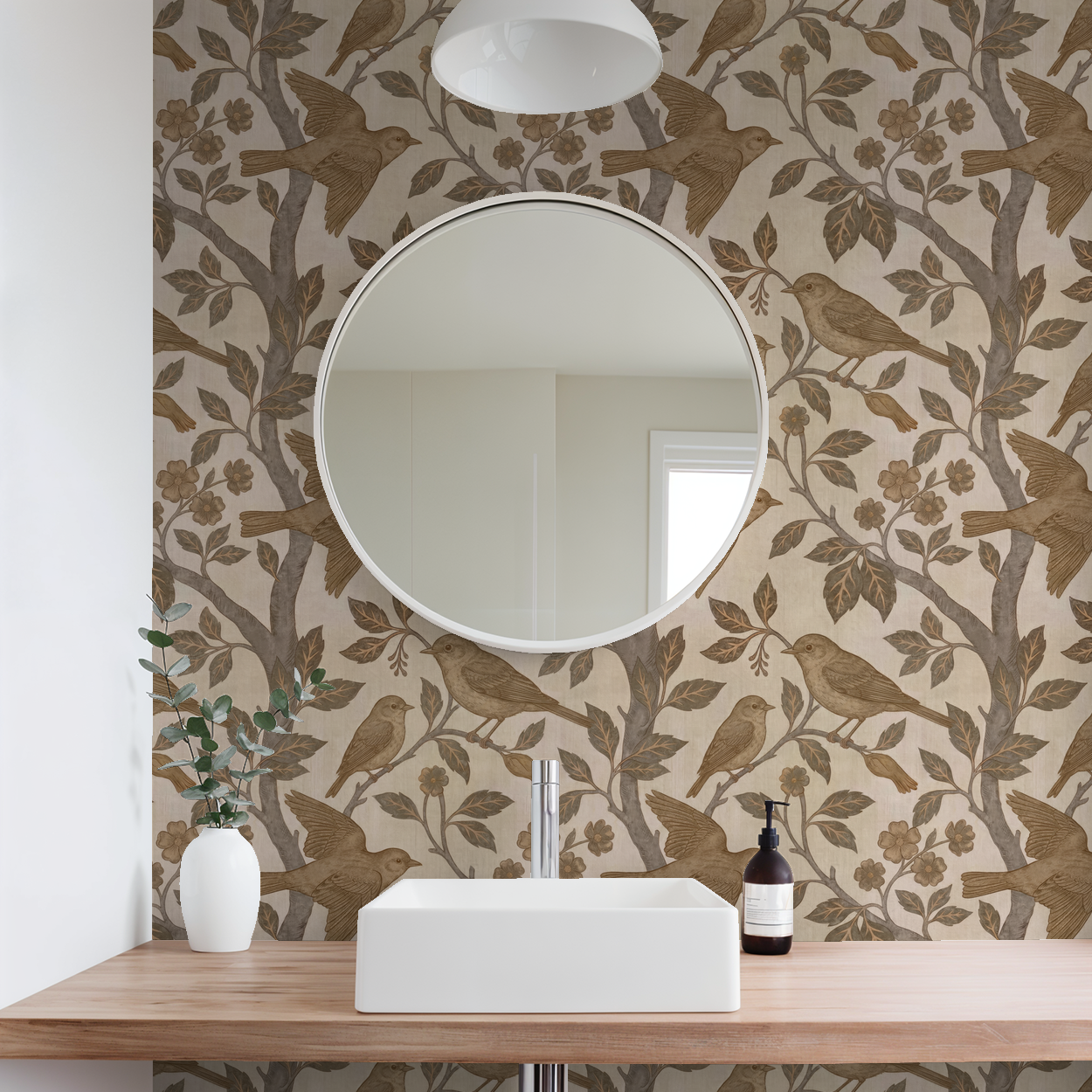 Nestle Wallpaper - 8 FT H X 18 FT W Traditional