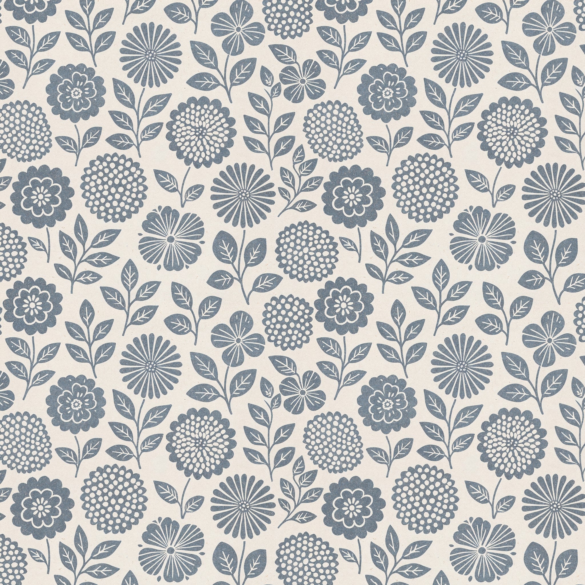 Folkflower (Blue) Wallpaper