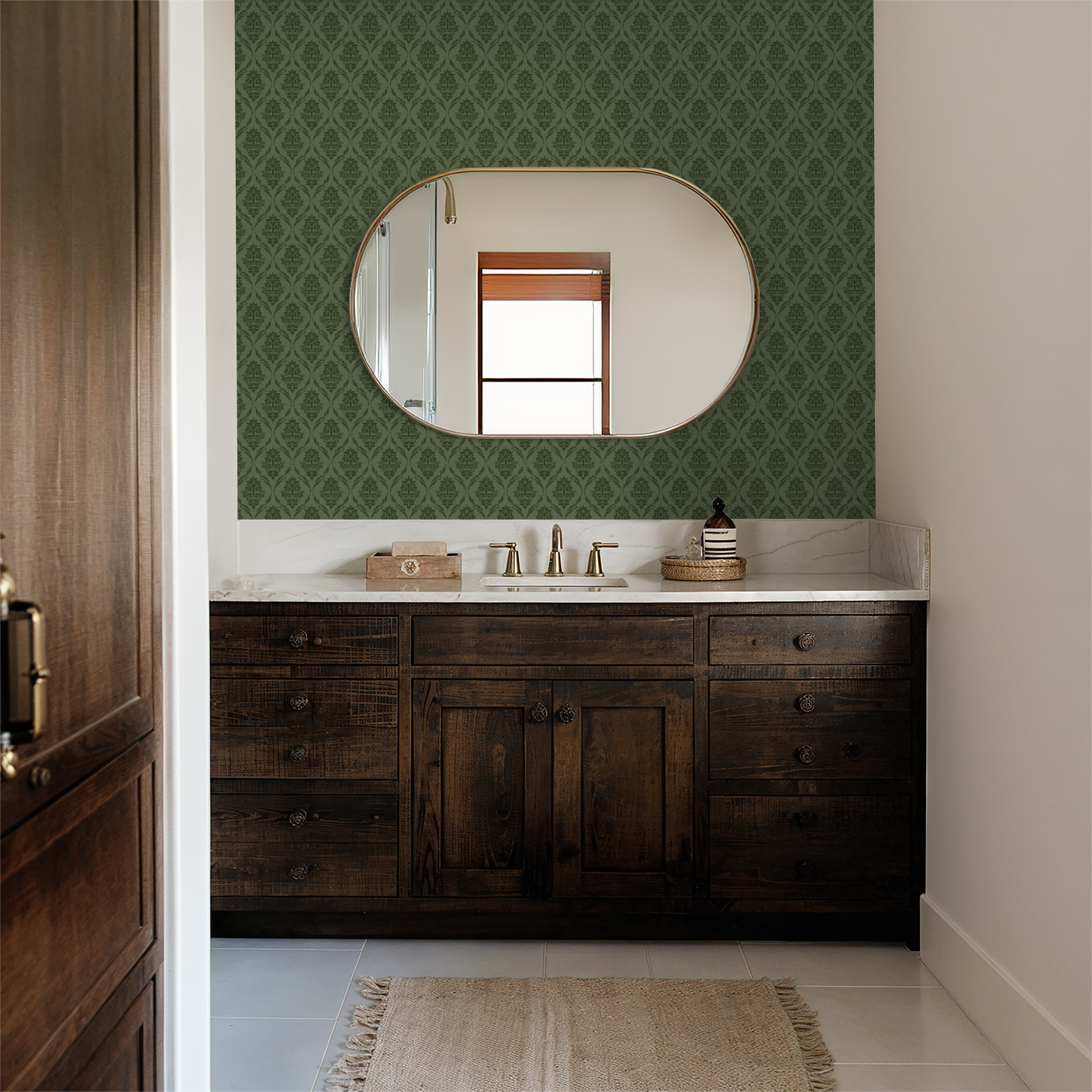 Farmhouse Revival (Green) Wallpaper
