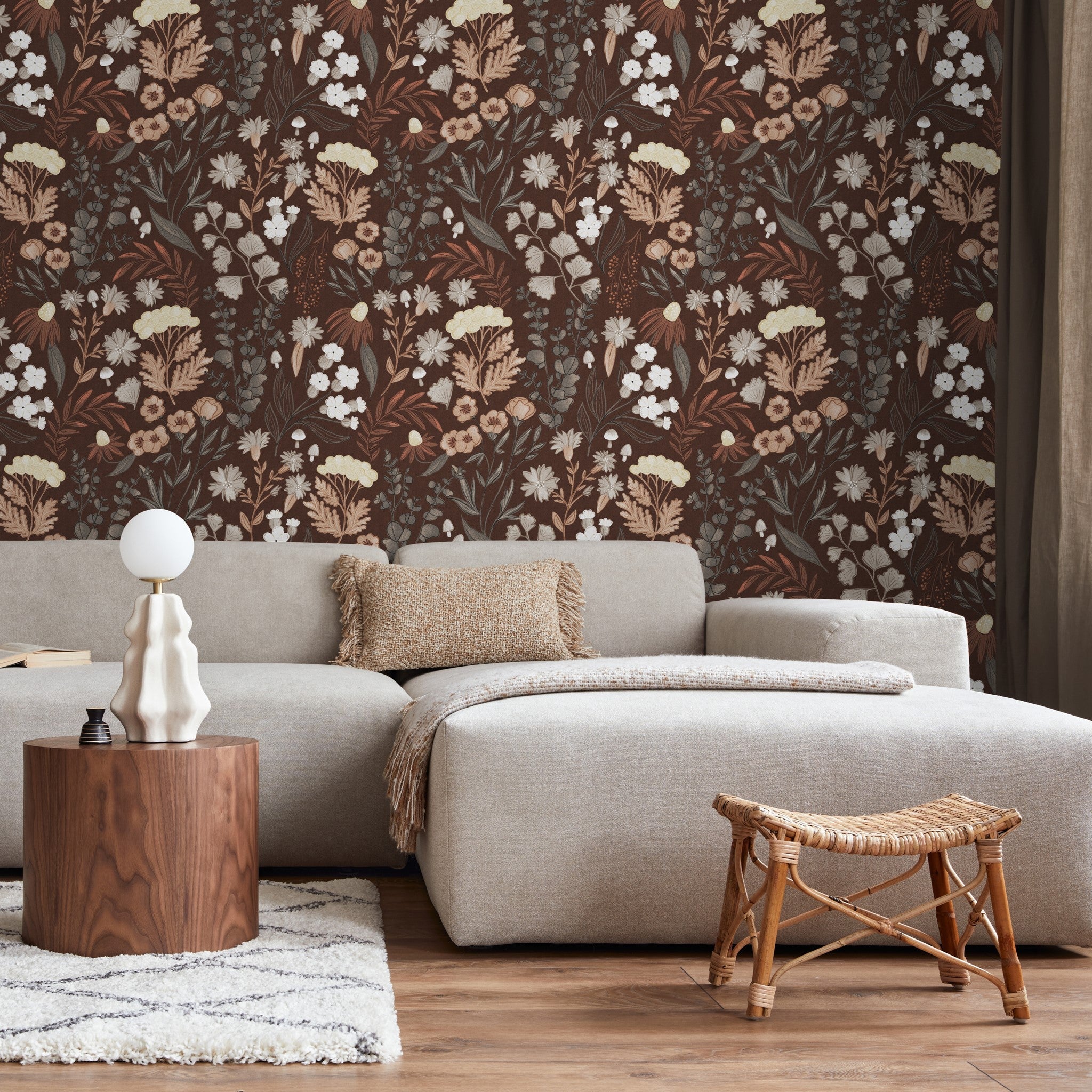 Mushy (Maroon) Wallpaper - 8 FT H X 9 FT W Luxe Peel and Stick