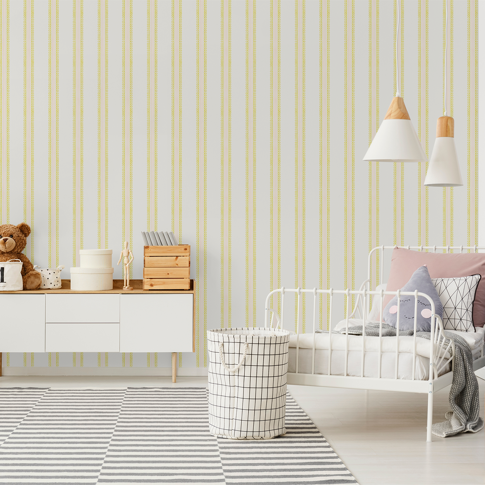 Veda (Yellow and Pink) Wallpaper