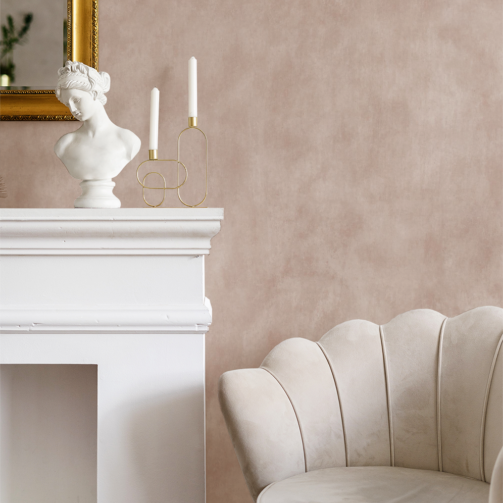 Limewash (Blush) Wallpaper - 10 FT H X 11 FT W Traditional