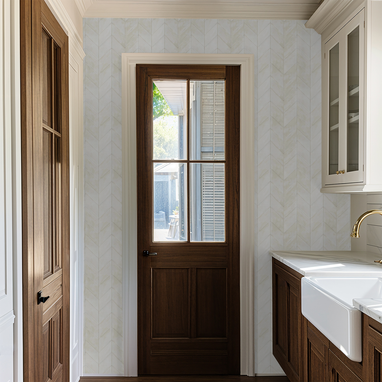 Chevron de Blanc Wallpaper