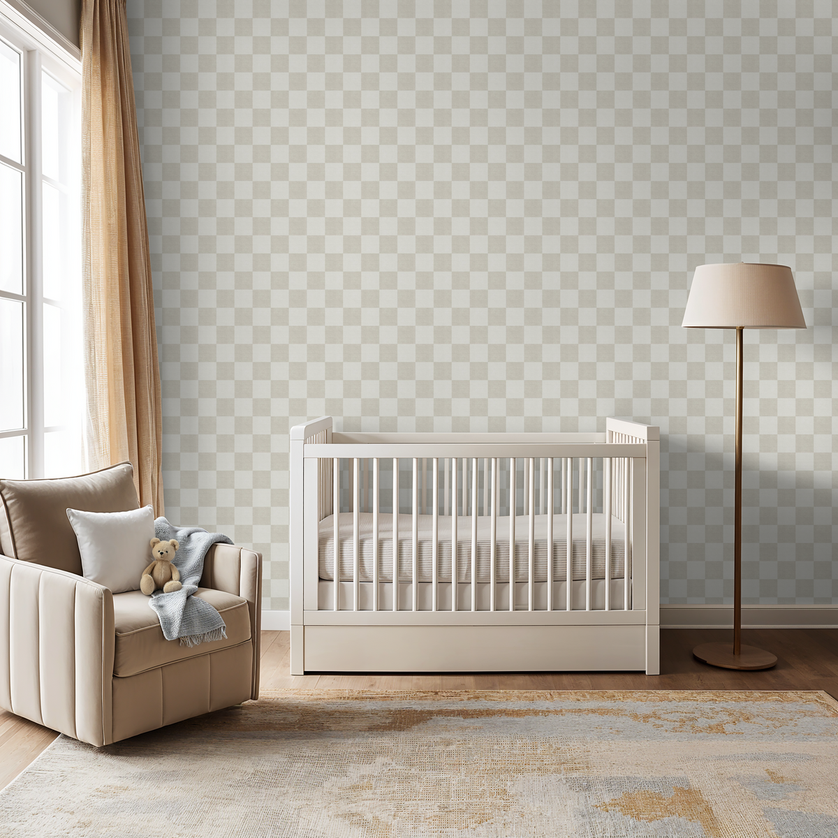 Woven Check (Beige) Wallpaper wallpaper photo 1