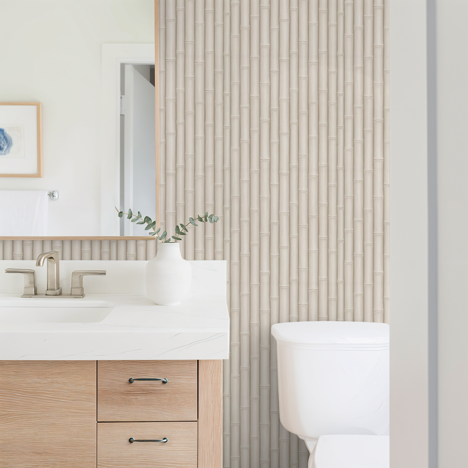 Kyoto Cane (White) Wallpaper