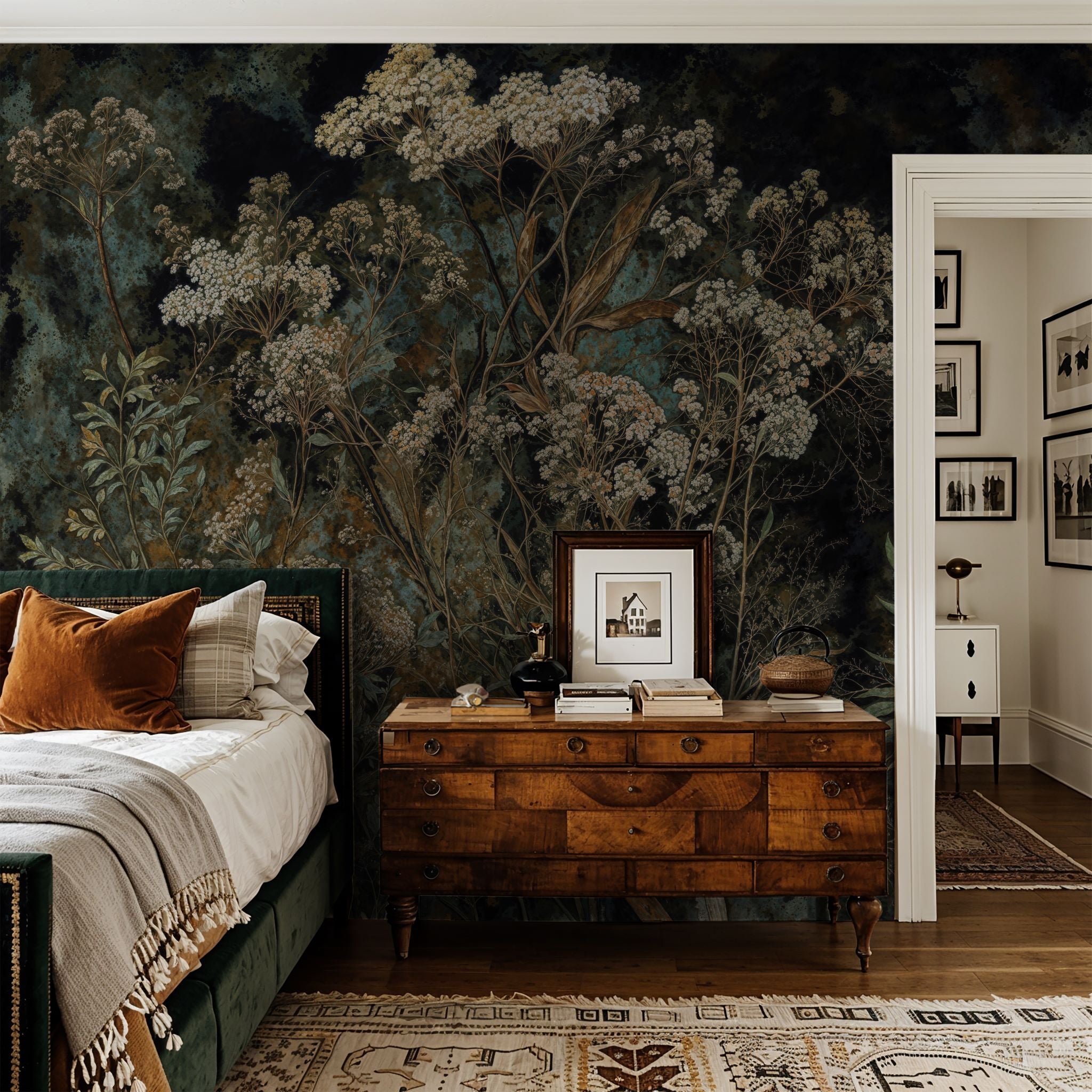 Copper Garden Wallpaper - 8 FT H X 15 FT W Traditional