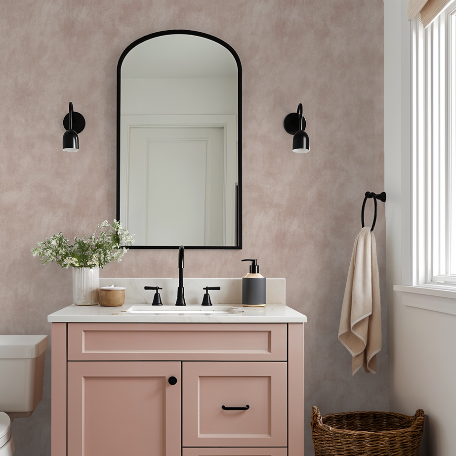 Limewash (Blush) Wallpaper - 10 FT H X 11 FT W Traditional