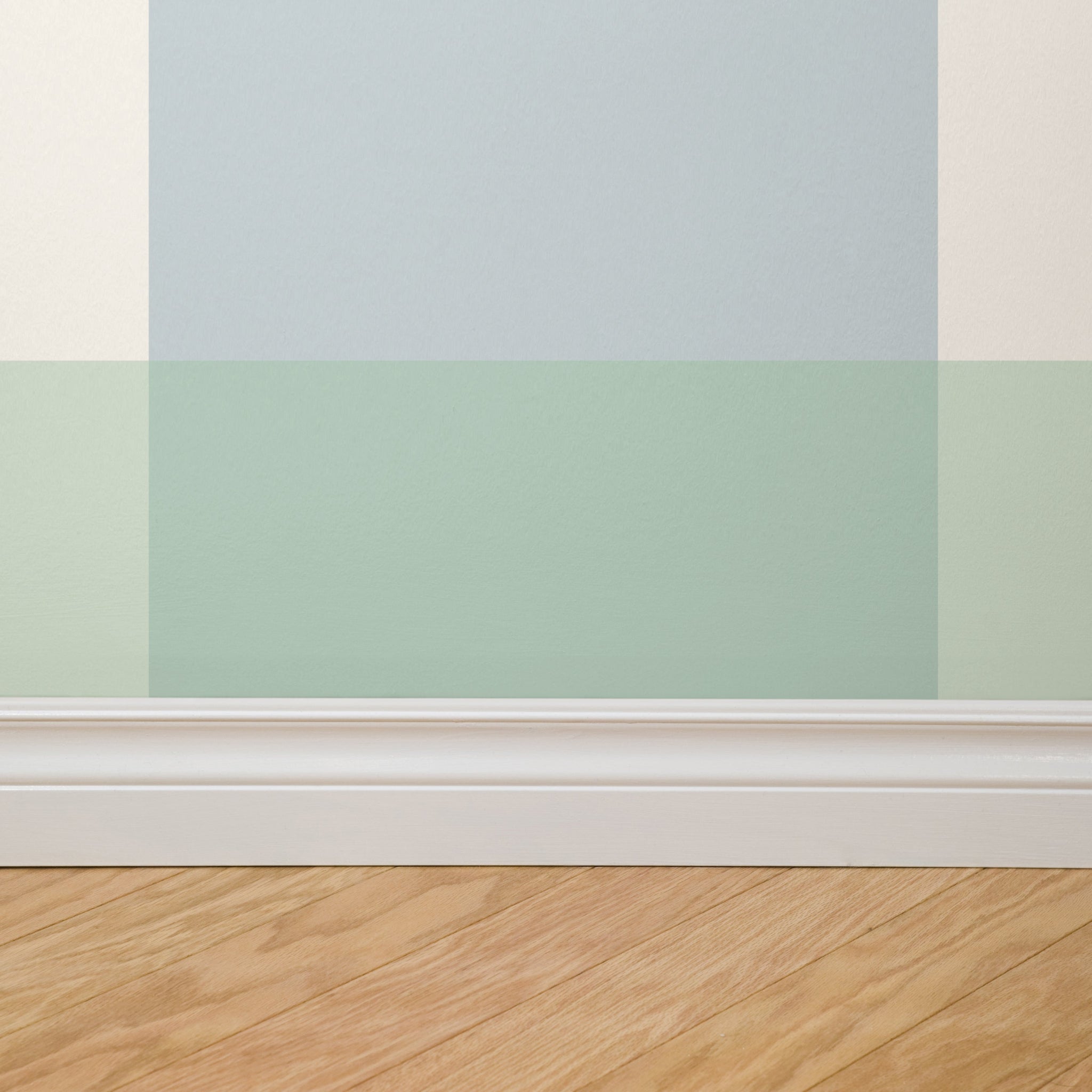 Simply Gingham Large (Green & Blue) Wallpaper