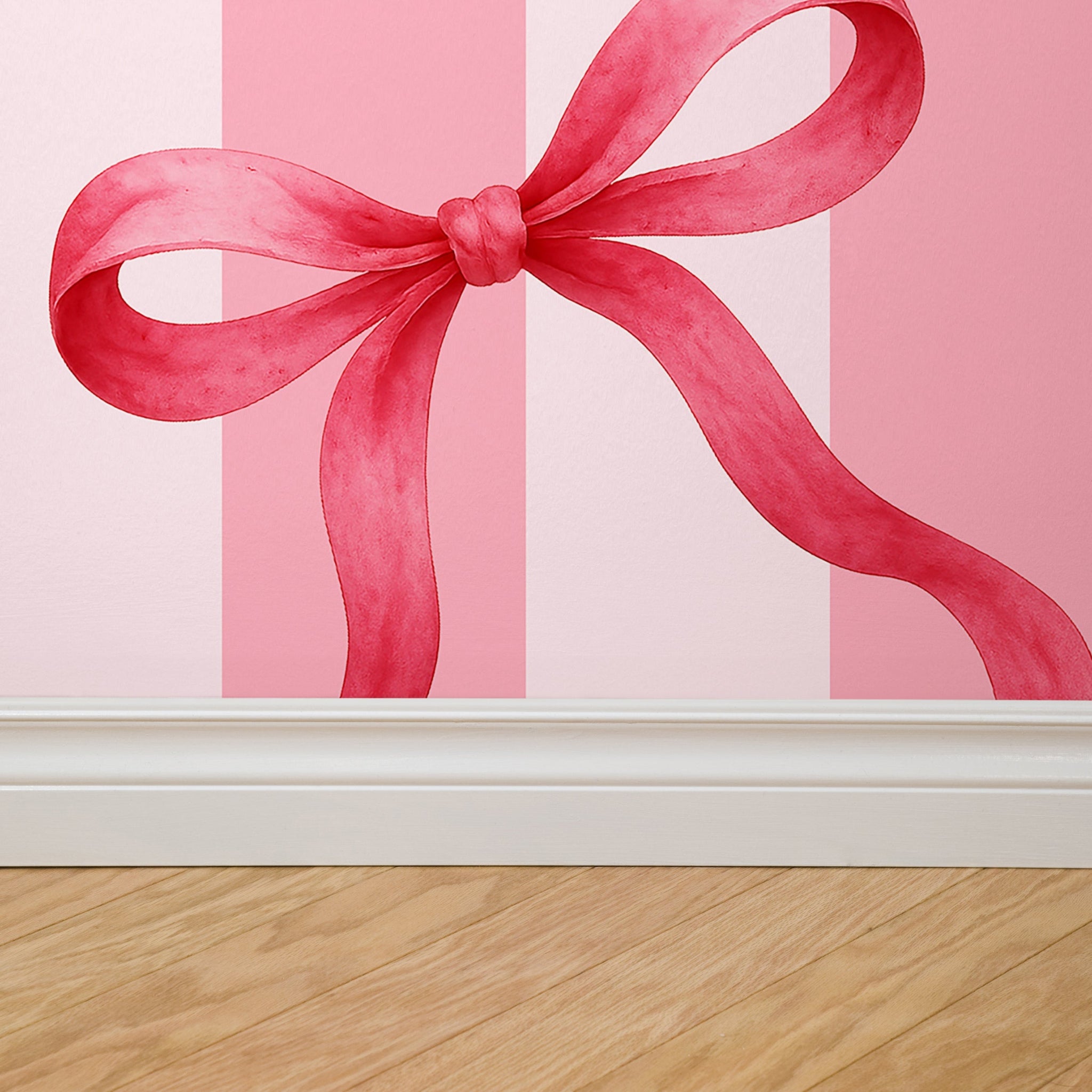 Allie Girl Bows & Stripes Wallpaper