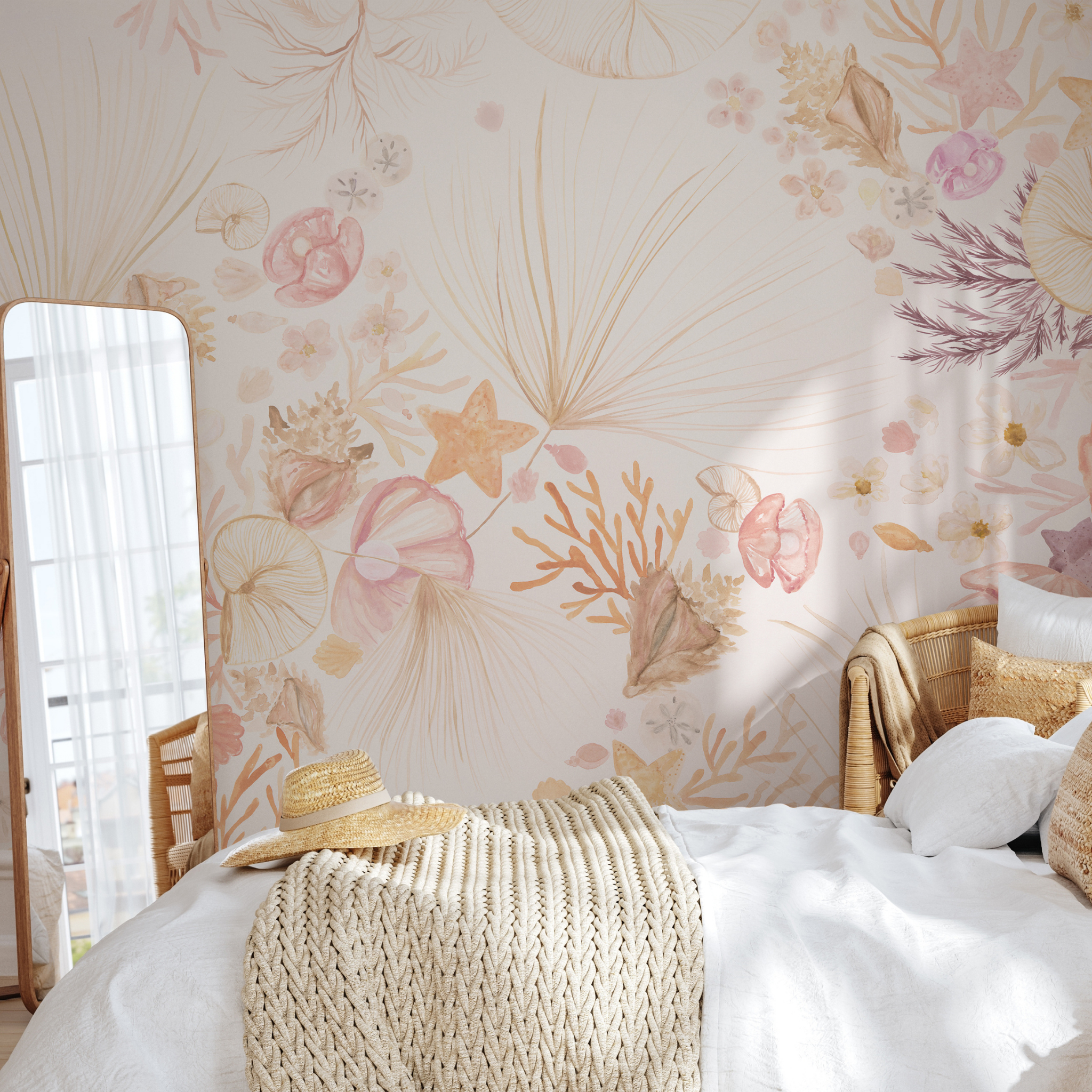 Beachy Keen Wallpaper - 8 FT H X 12 FT W Peel and Stick