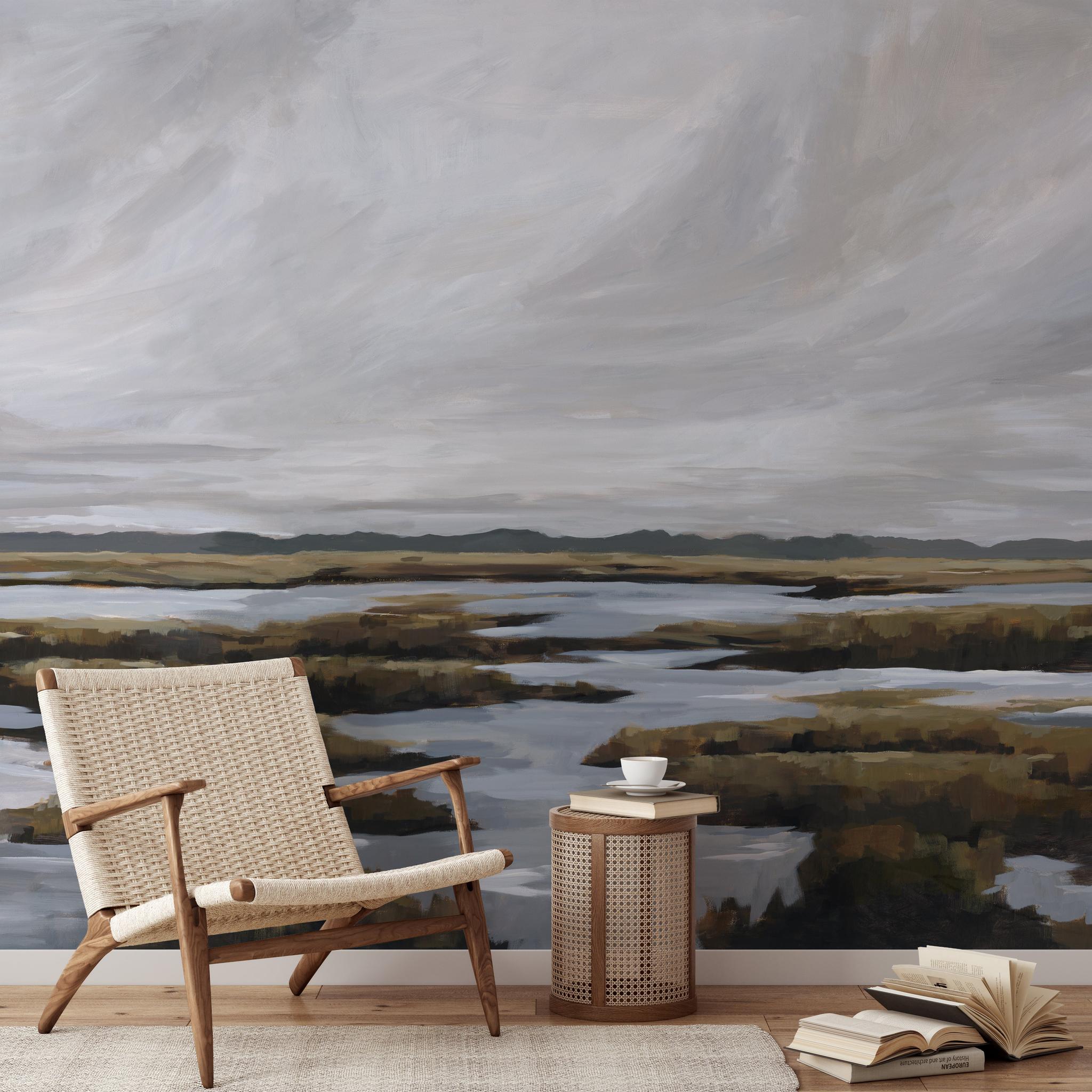 Beyond the Marsh Wallpaper - 8 FT H X 11 FT W Peel and Stick