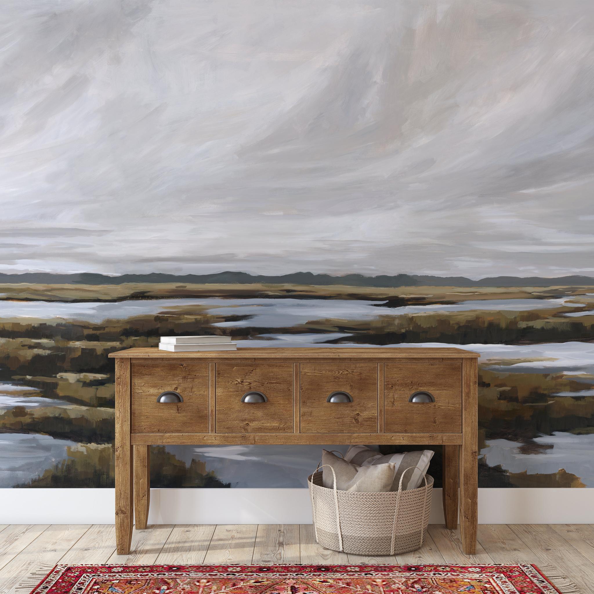 Beyond the Marsh Wallpaper - 10 FT H X 13 FT W Traditional