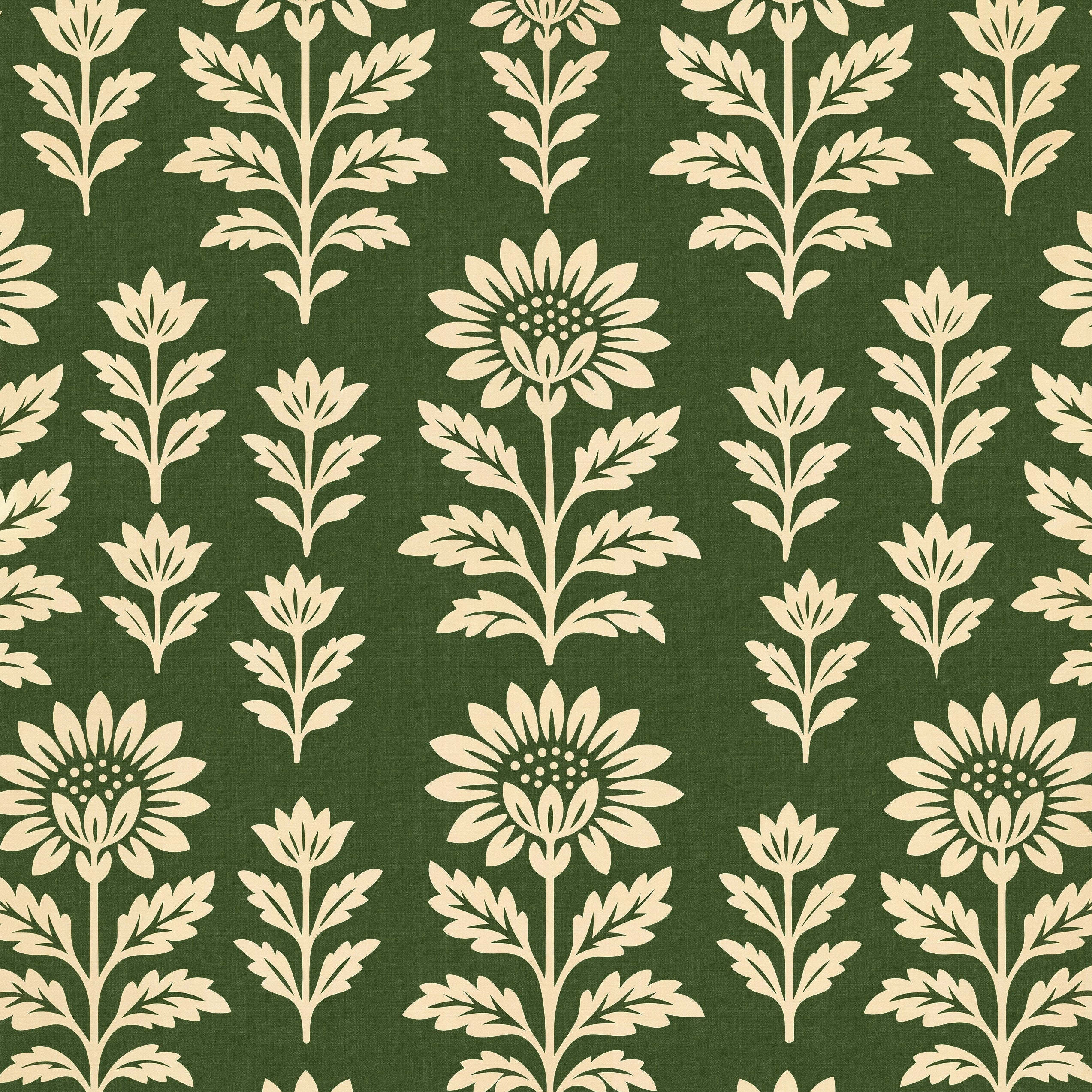 Bloom Floral (Green) Wallpaper