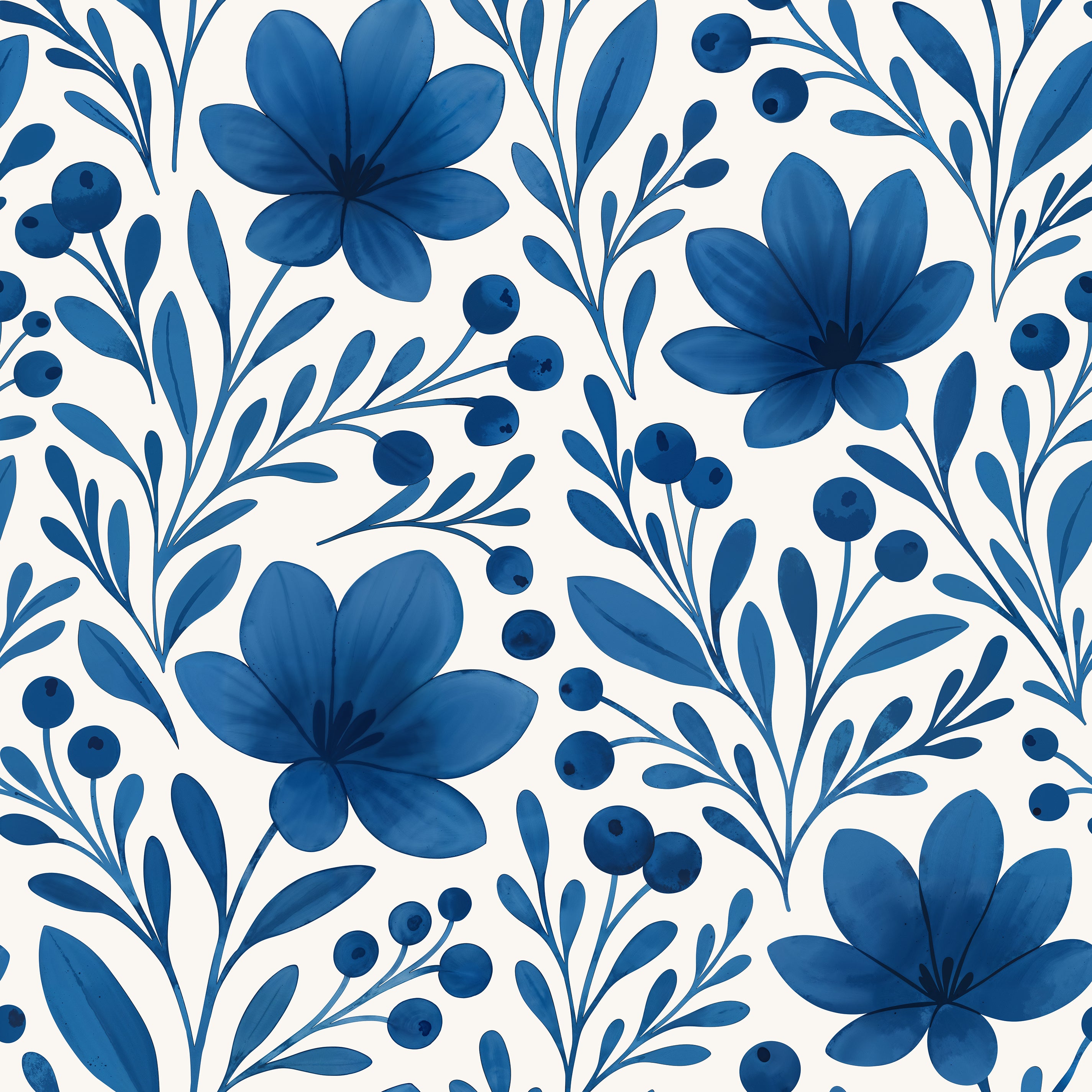 Bloom There, Done That (Blue) Wallpaper