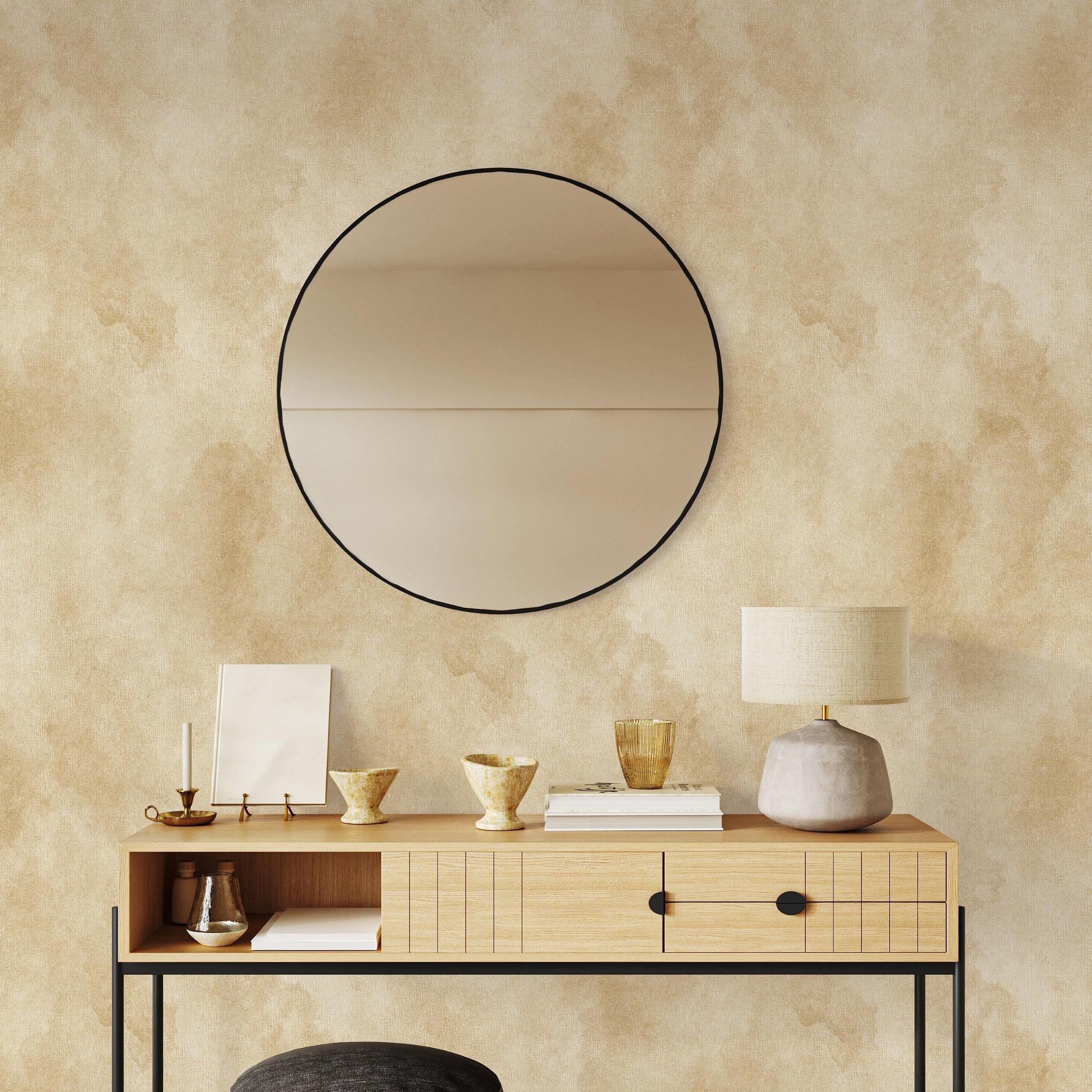 Champagne Wallpaper by Wall Blush SG02 in stylish living room with elegant decor accents, focus on wall texture.
