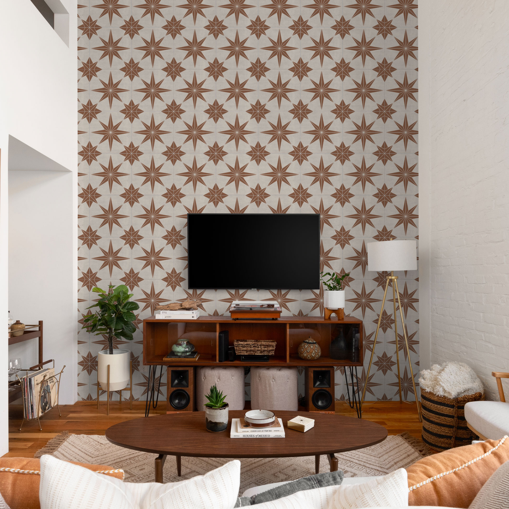 Reality Star (Clay) Wallpaper - 10 FT H X 11 FT W Peel and Stick