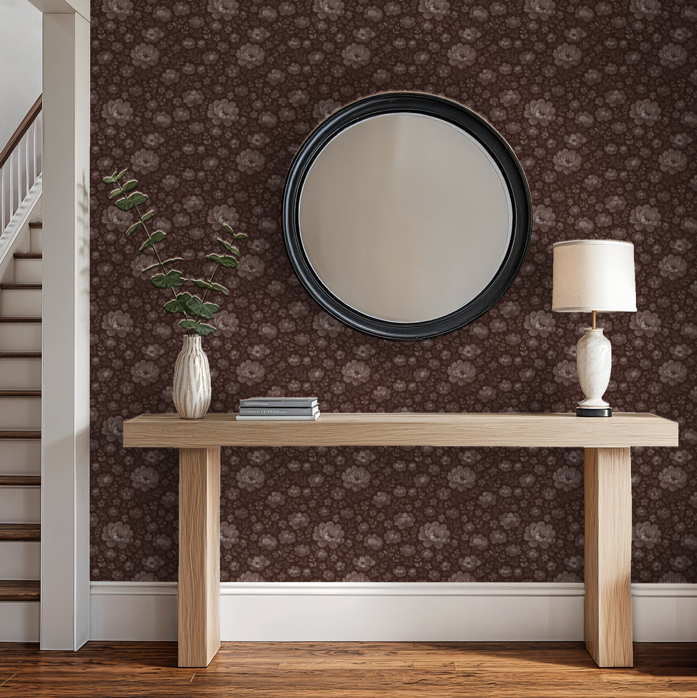 Floriola (Mauve) Wallpaper