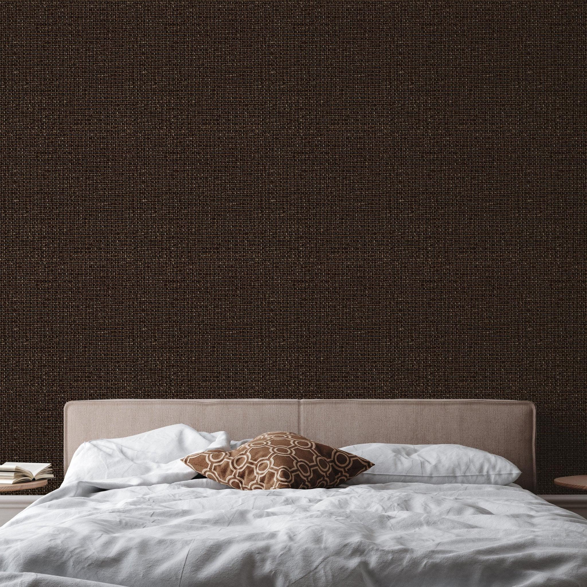 Stylish Harlow Wallpaper by Wall Blush SG02 in a modern bedroom setting, emphasizing the elegant wall texture.
