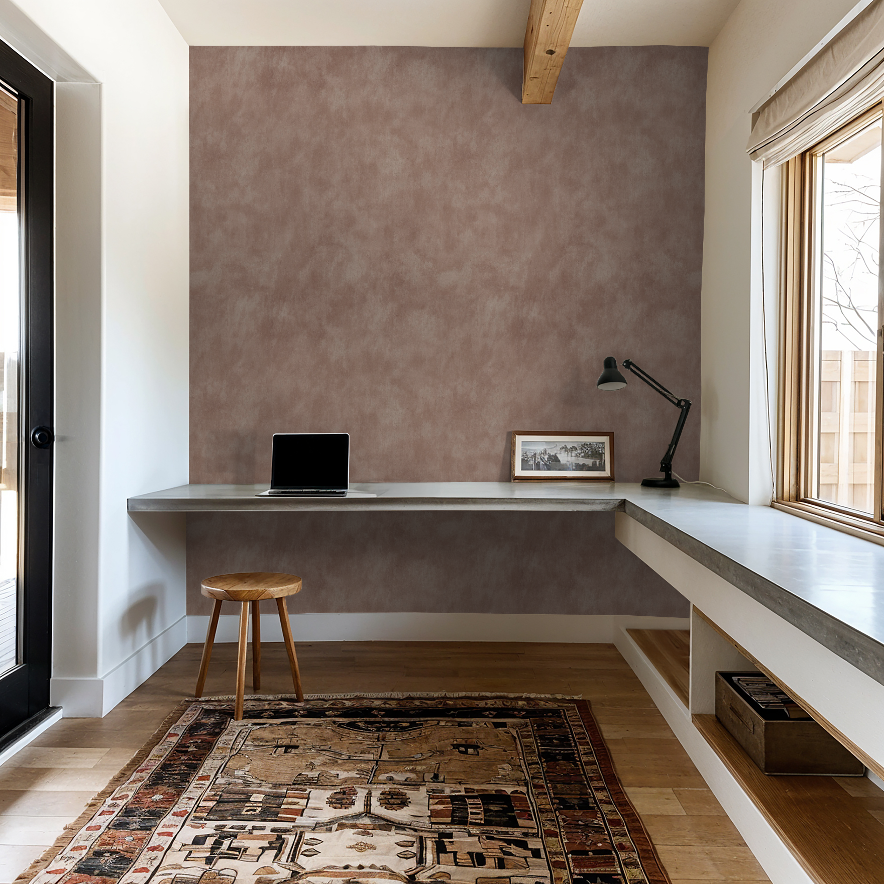 Limewash (Mauve) Wallpaper - 8 FT H X 10 FT W Peel and Stick