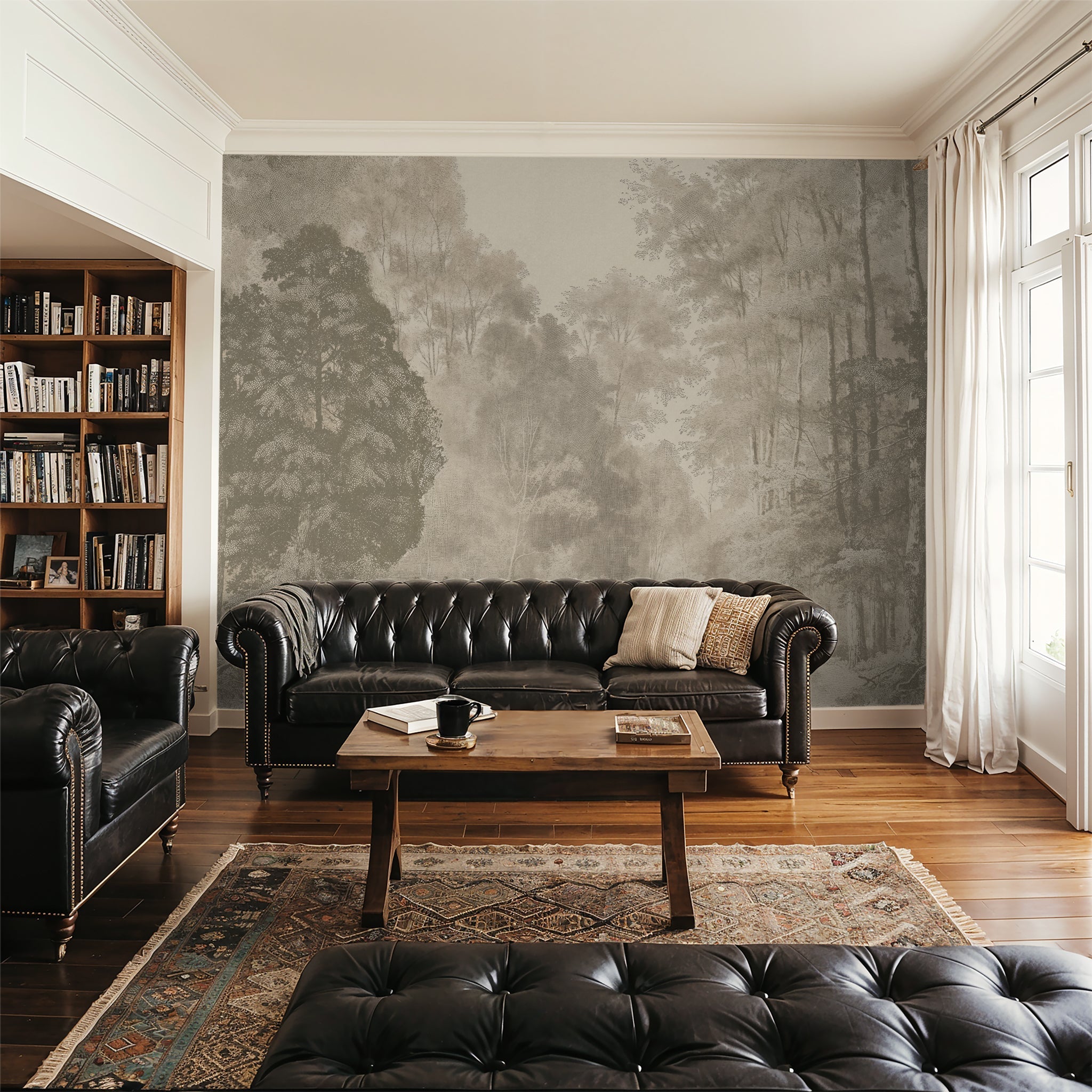 Misty Glens Wallpaper - 8 FT H X 17 FT W Traditional
