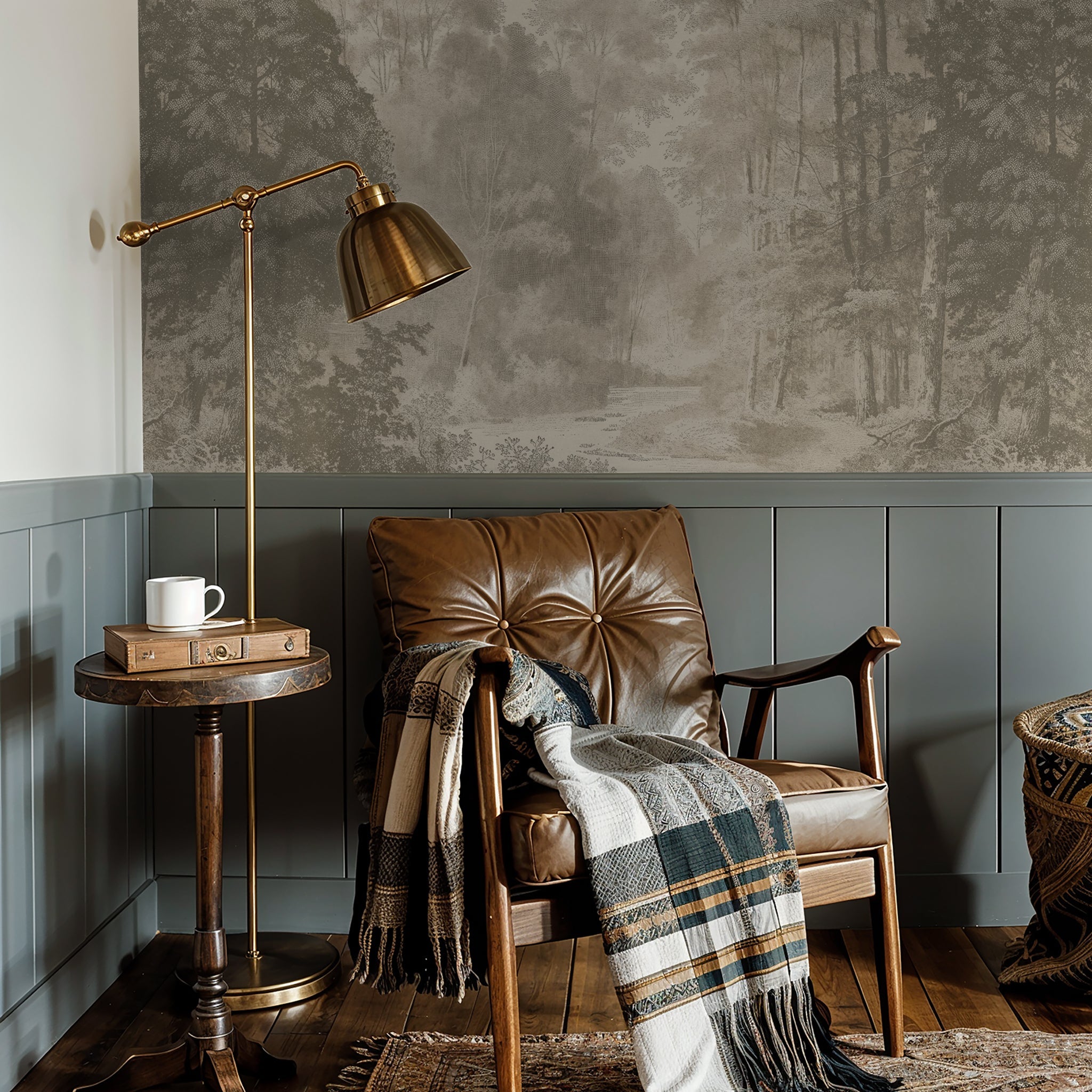Misty Glens Wallpaper - 8 FT H X 17 FT W Traditional