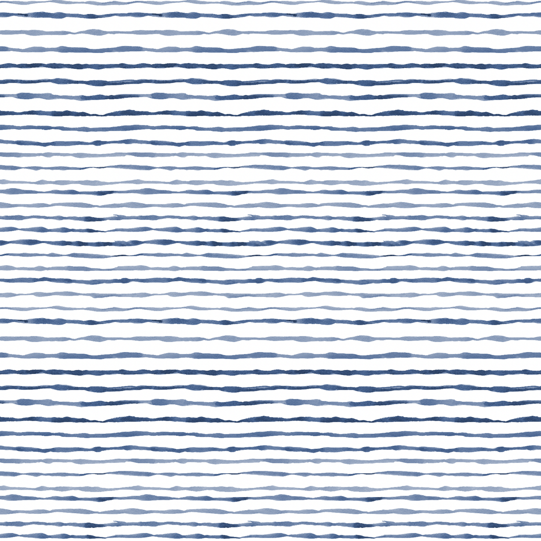 "Wall Blush OC Ocean Blue Wallpaper in a modern living room, wavy blue and white pattern focus."