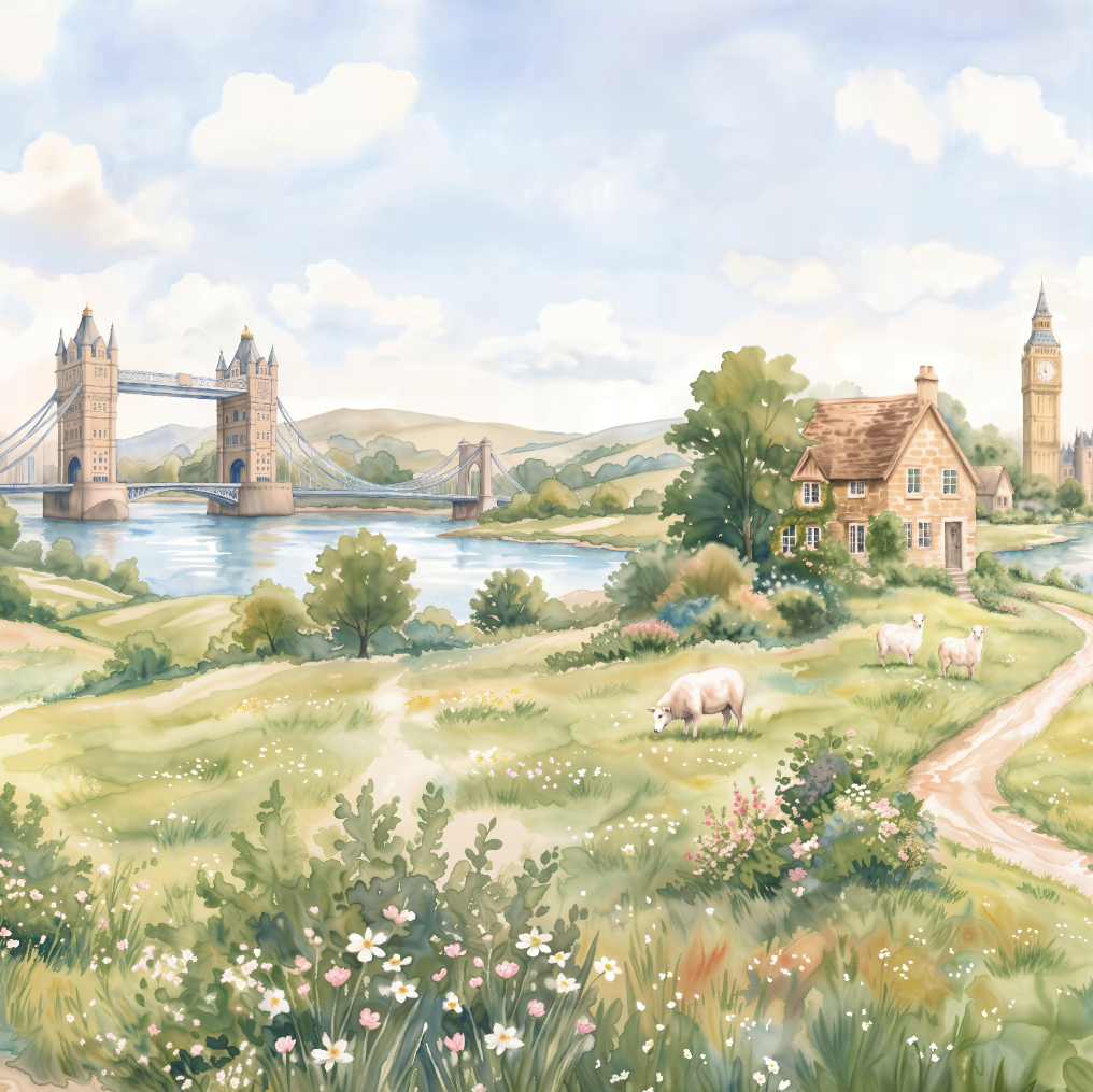 Tower Bridge Meadow Wallpaper