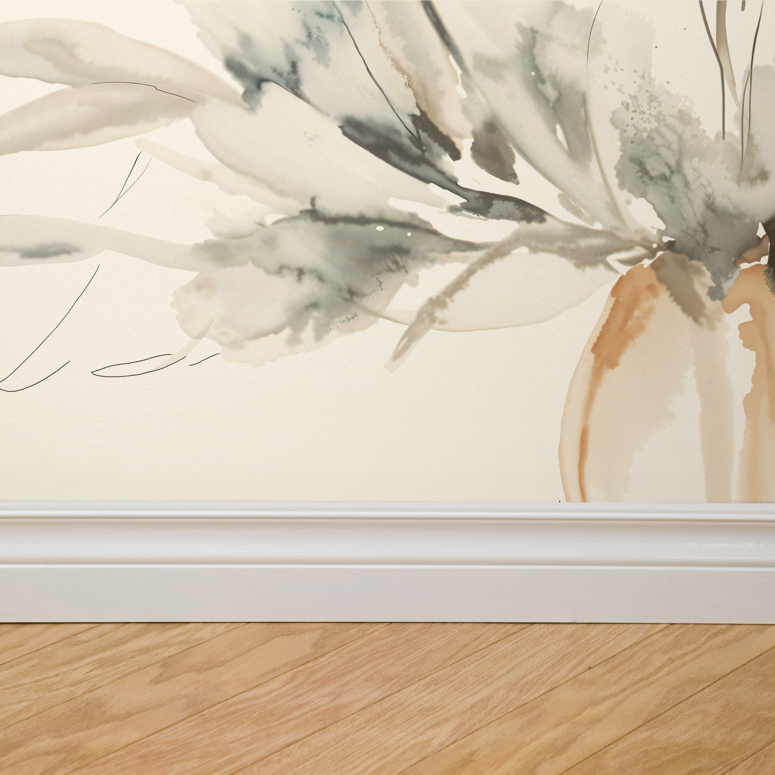 Wildflower Dreams Wallpaper (Cream) Wallpaper - 8 FT H X 8 FT W Traditional