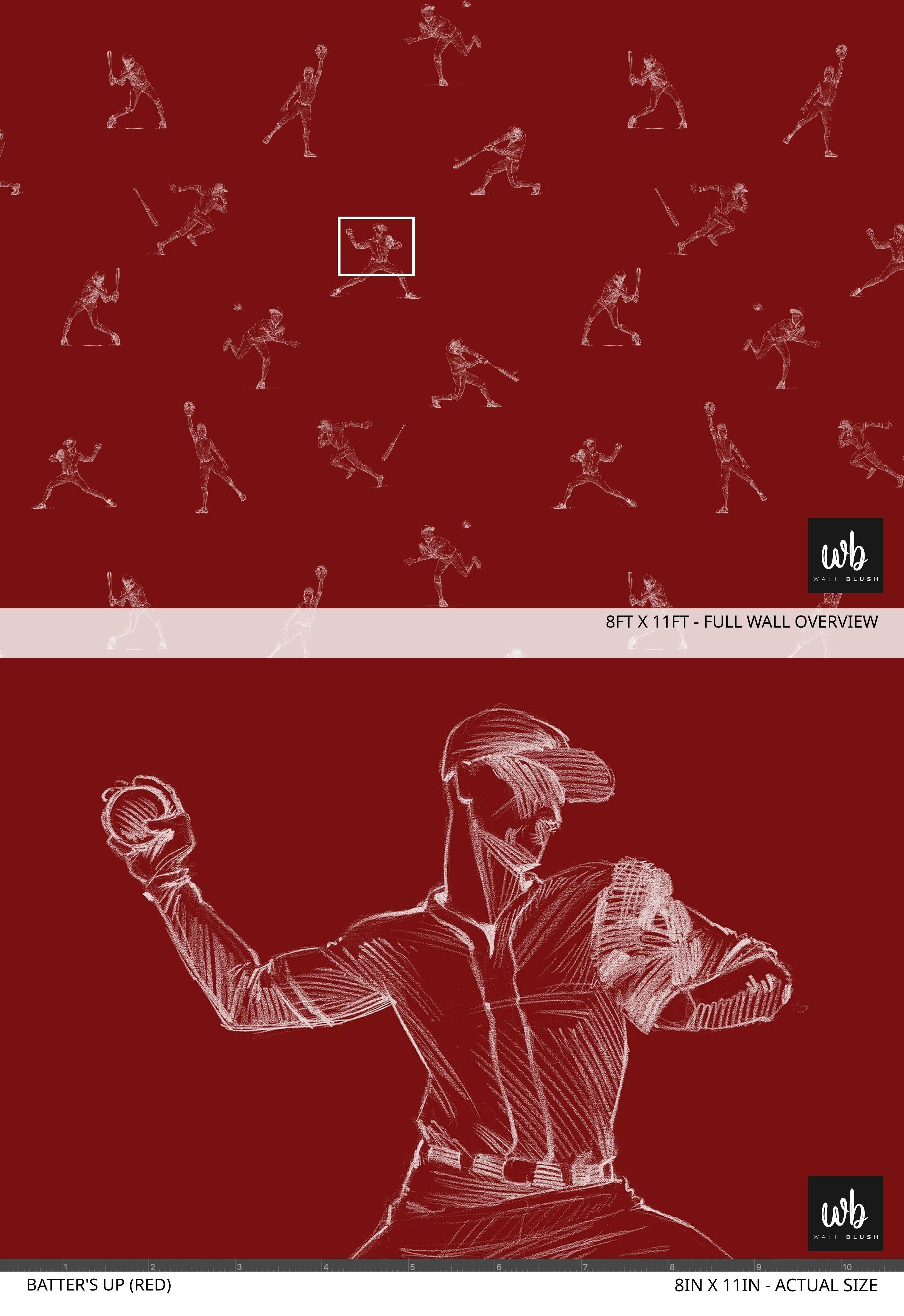 Batter's Up (Red) Wallpaper