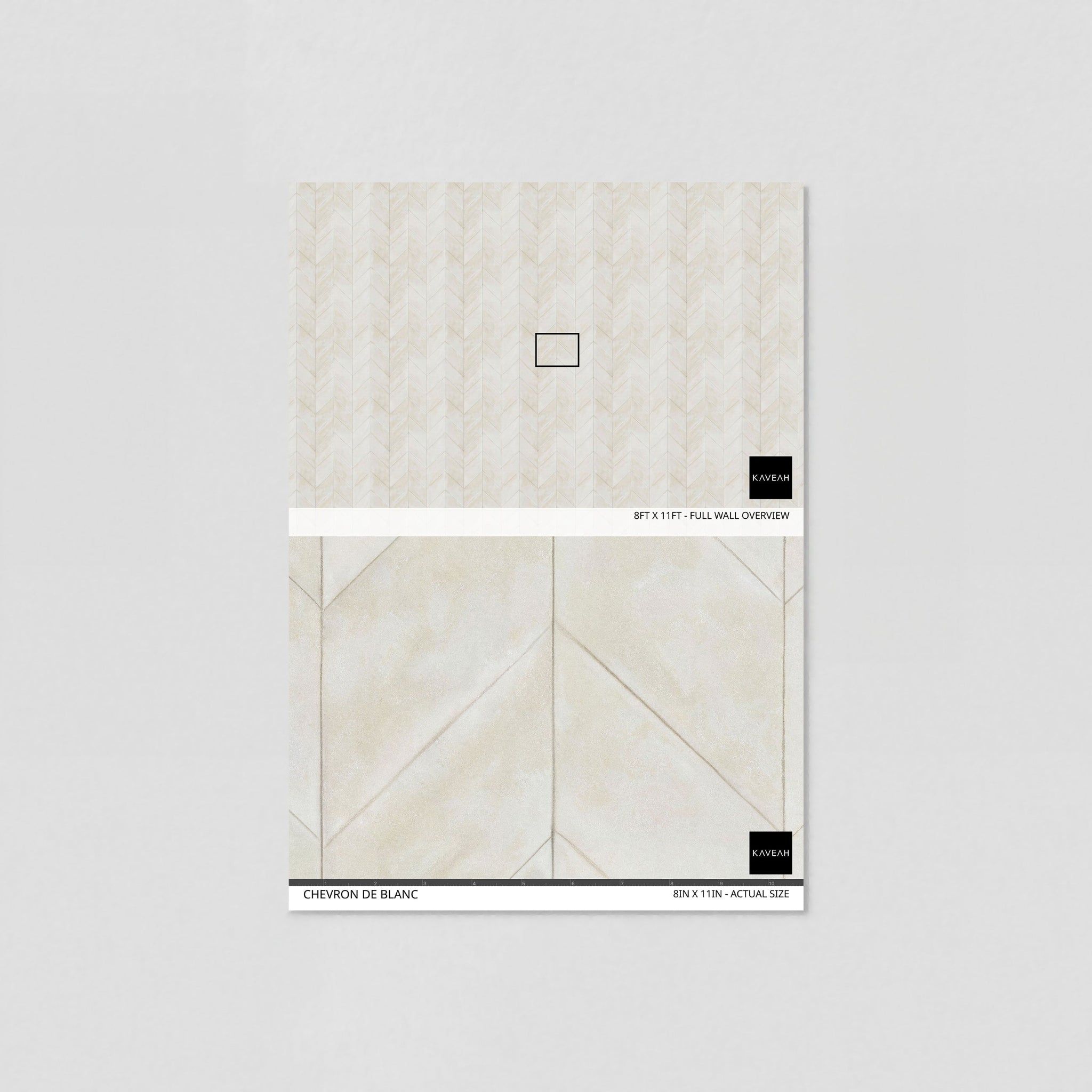Chevron de Blanc Wallpaper - 10 FT H X 14 FT W Traditional