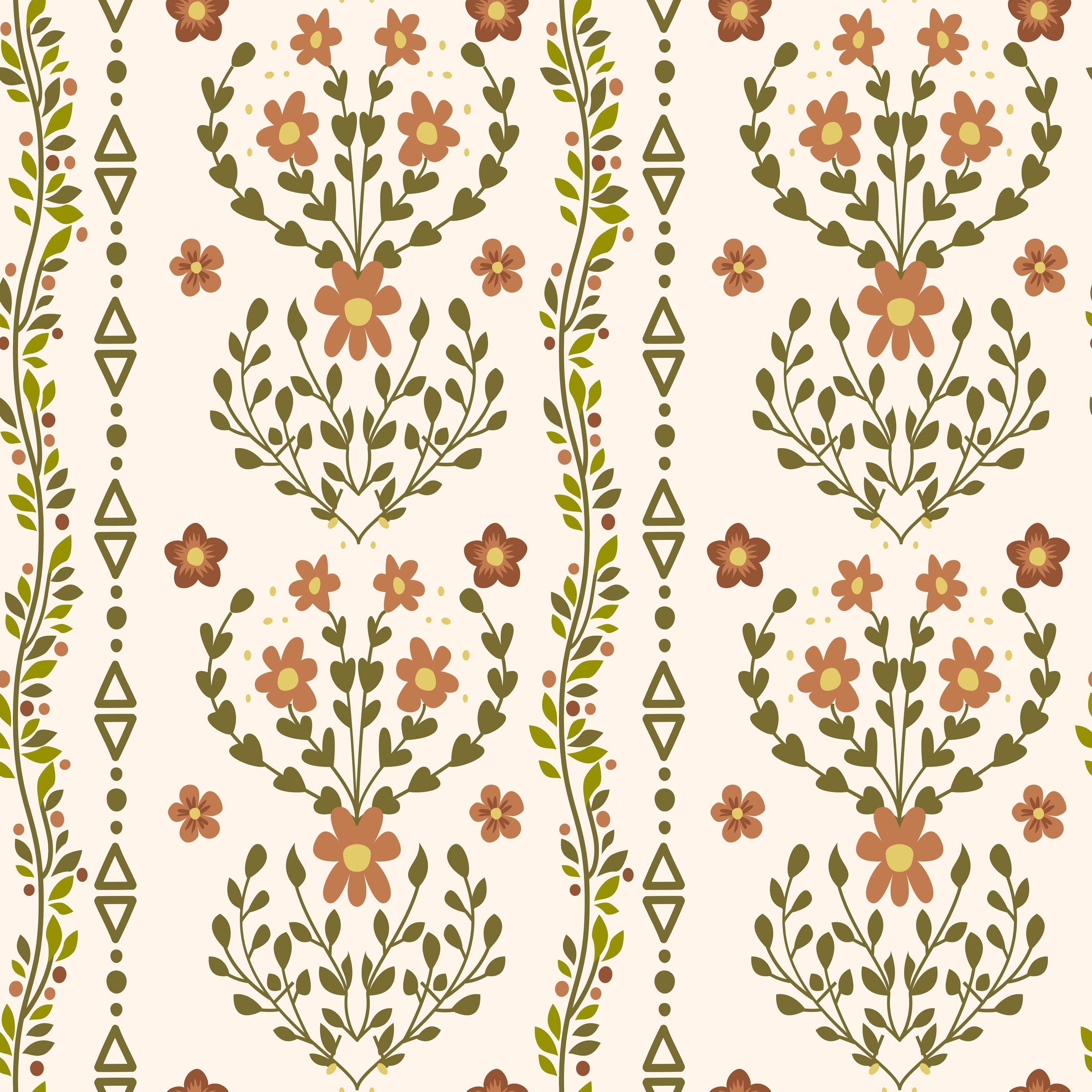 Beacon Meadow (Cream) Wallpaper - 8 FT H X 22 FT W Luxe Peel and Stick