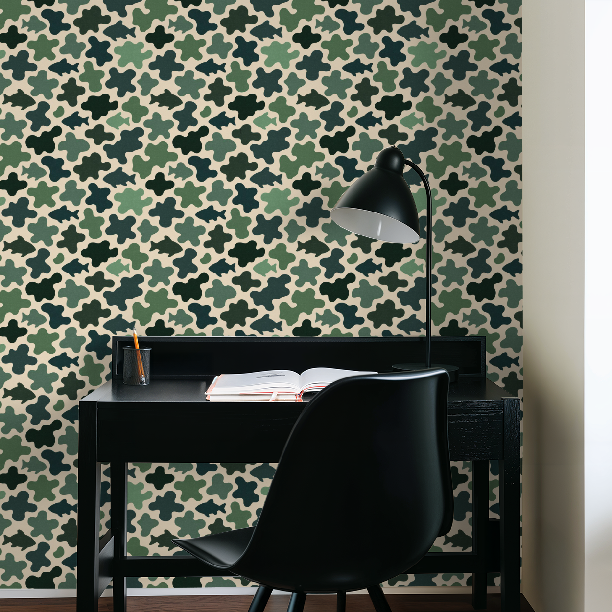 Fischer (Green) Wallpaper