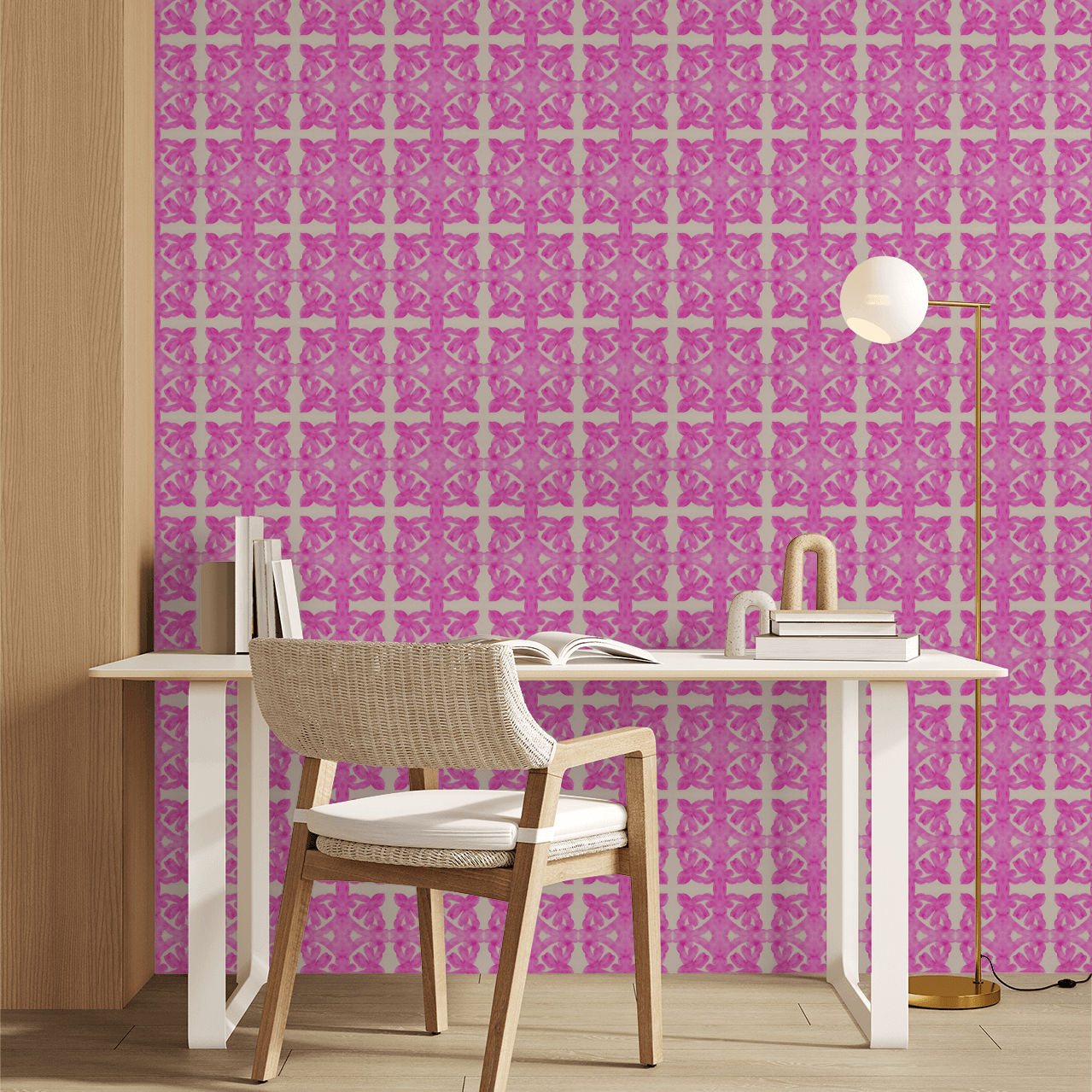 Jagger Damask (Pink) Wallpaper