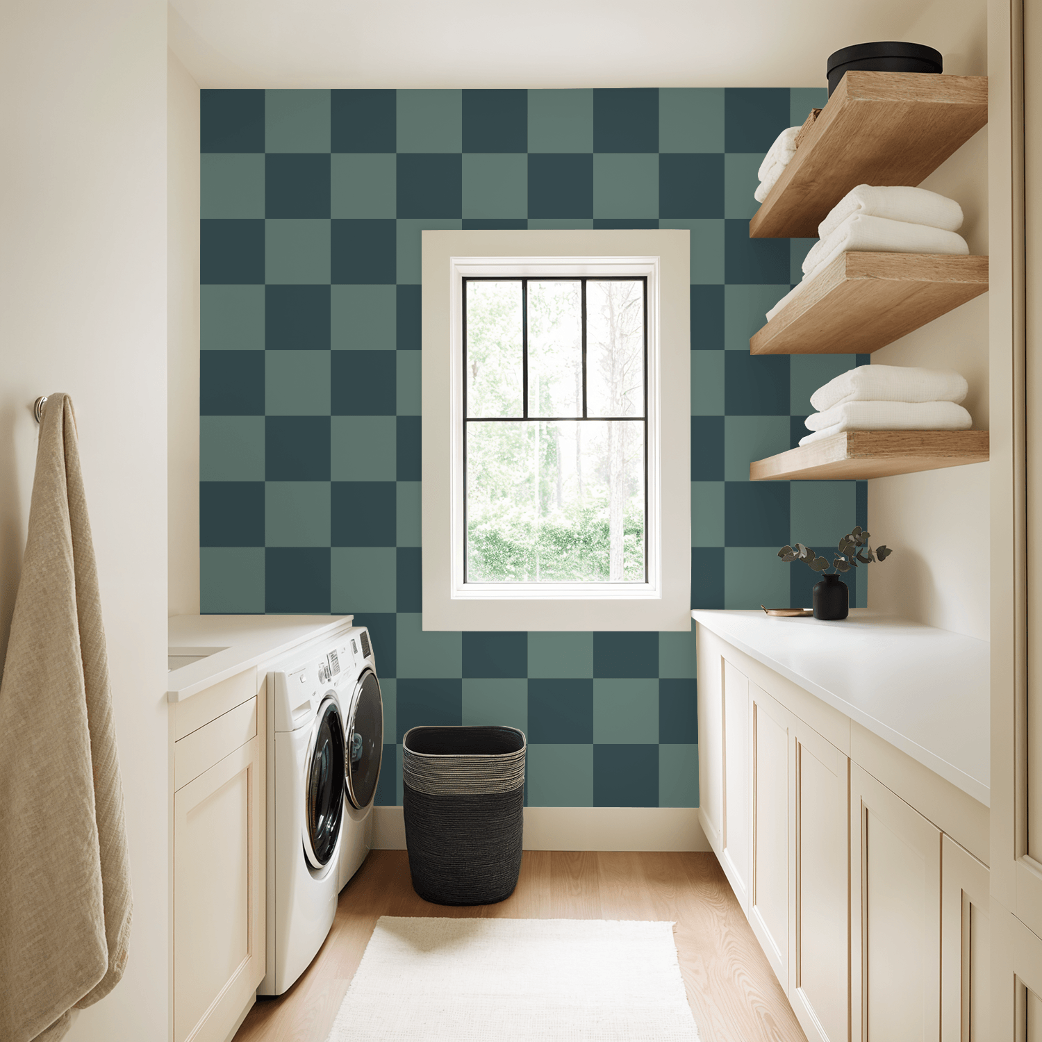 Simply Checker (Teal) Wallpaper