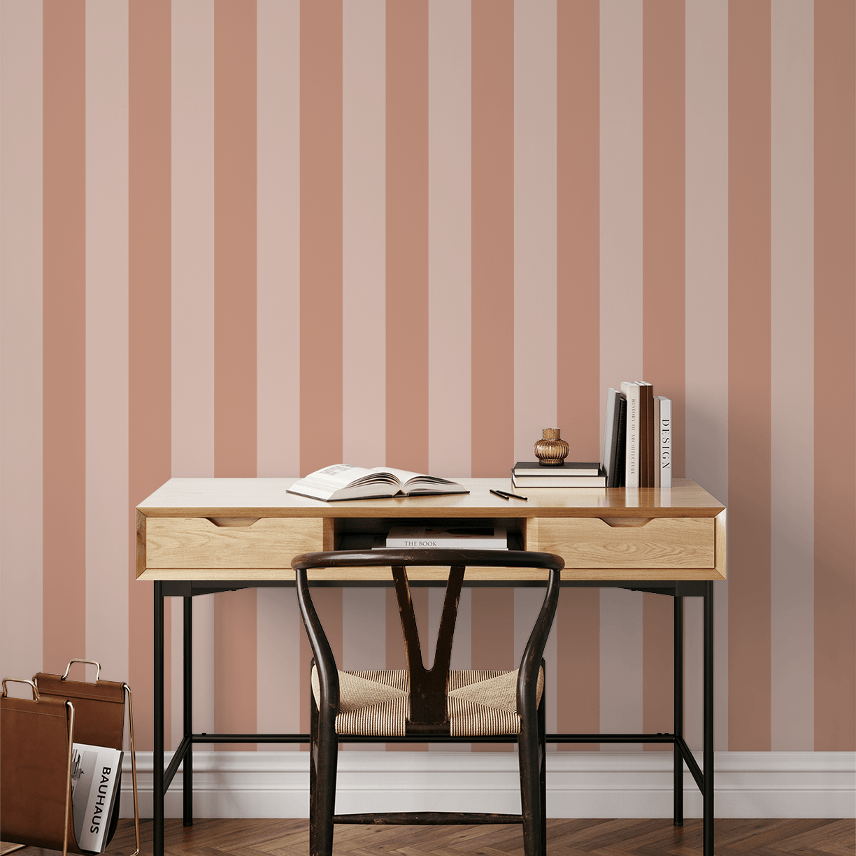 Simply Stripes (Peach) Wallpaper