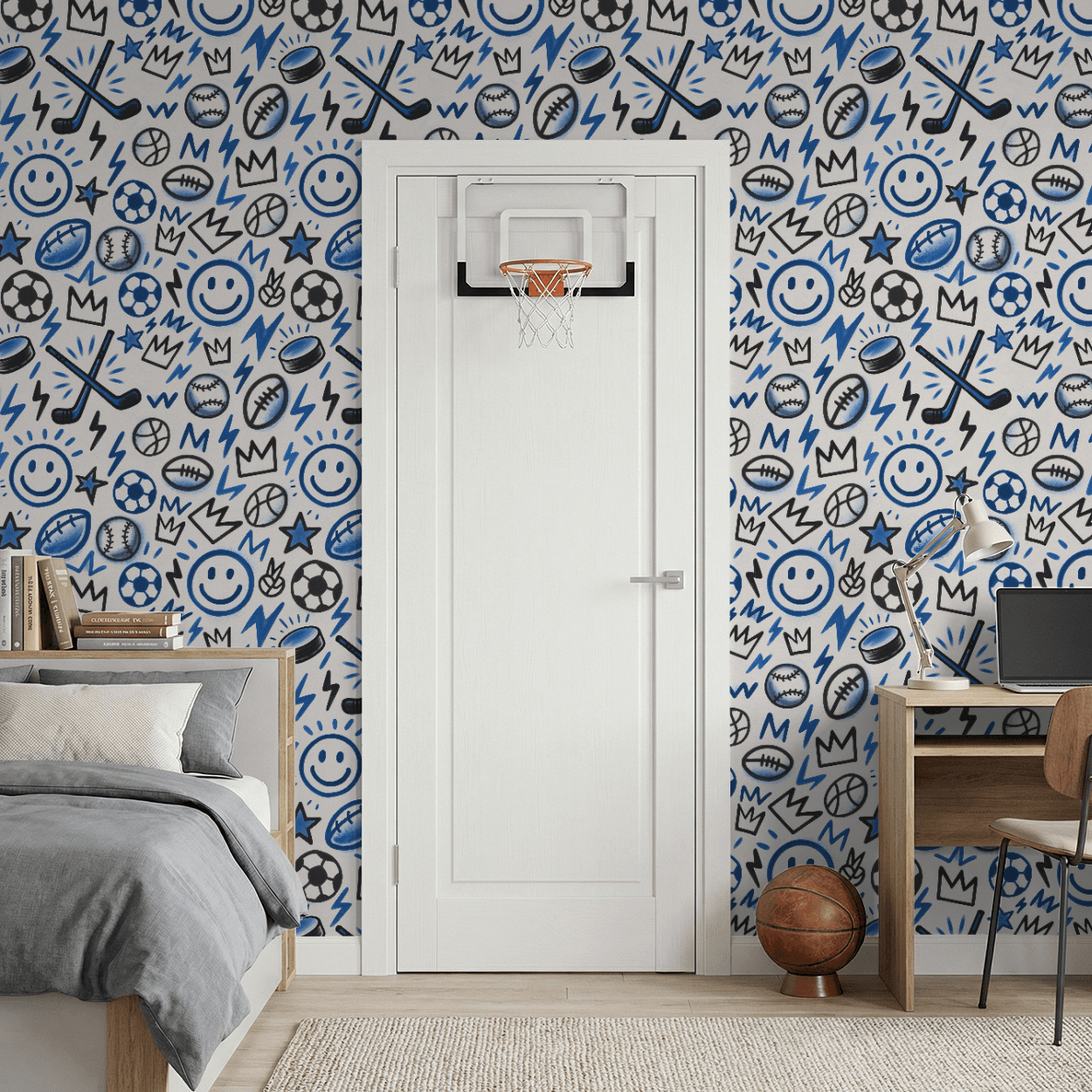 Rocker Varsity Graffiti Wallpaper