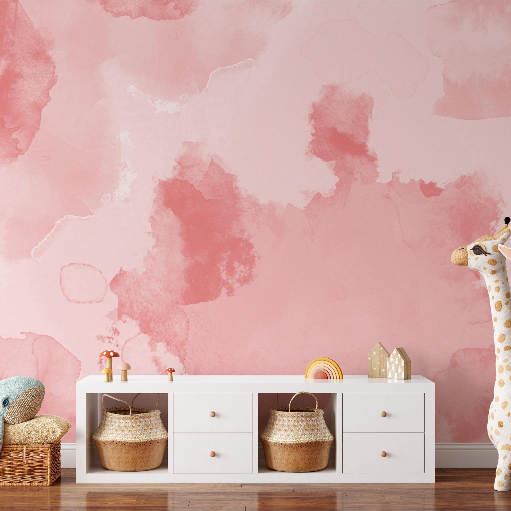 BIG MOOD (Pink) Wallpaper - 8 FT H X 11 FT W Peel and Stick