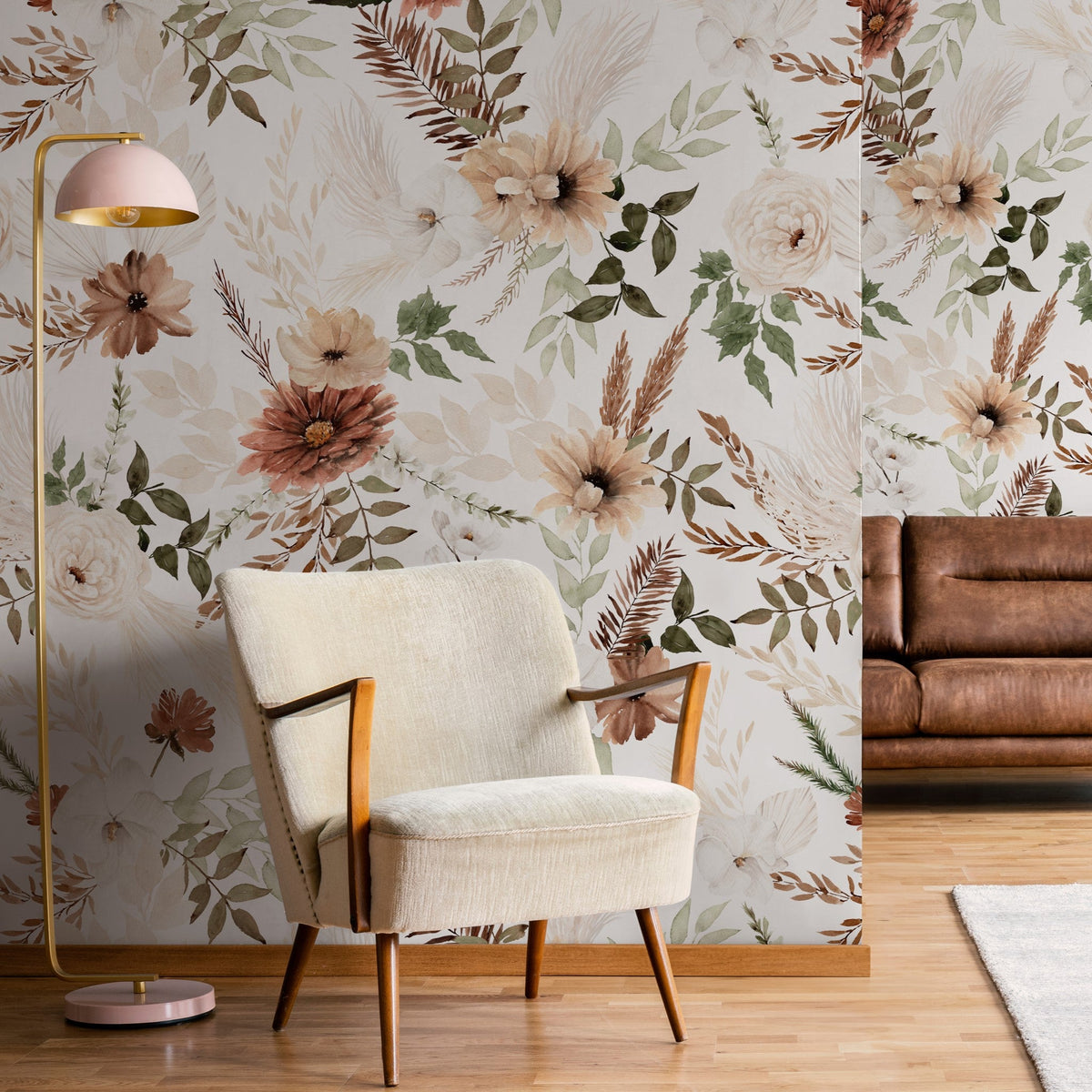 Ana (White) Wallpaper - 6 FT H X 11 FT W Peel and Stick