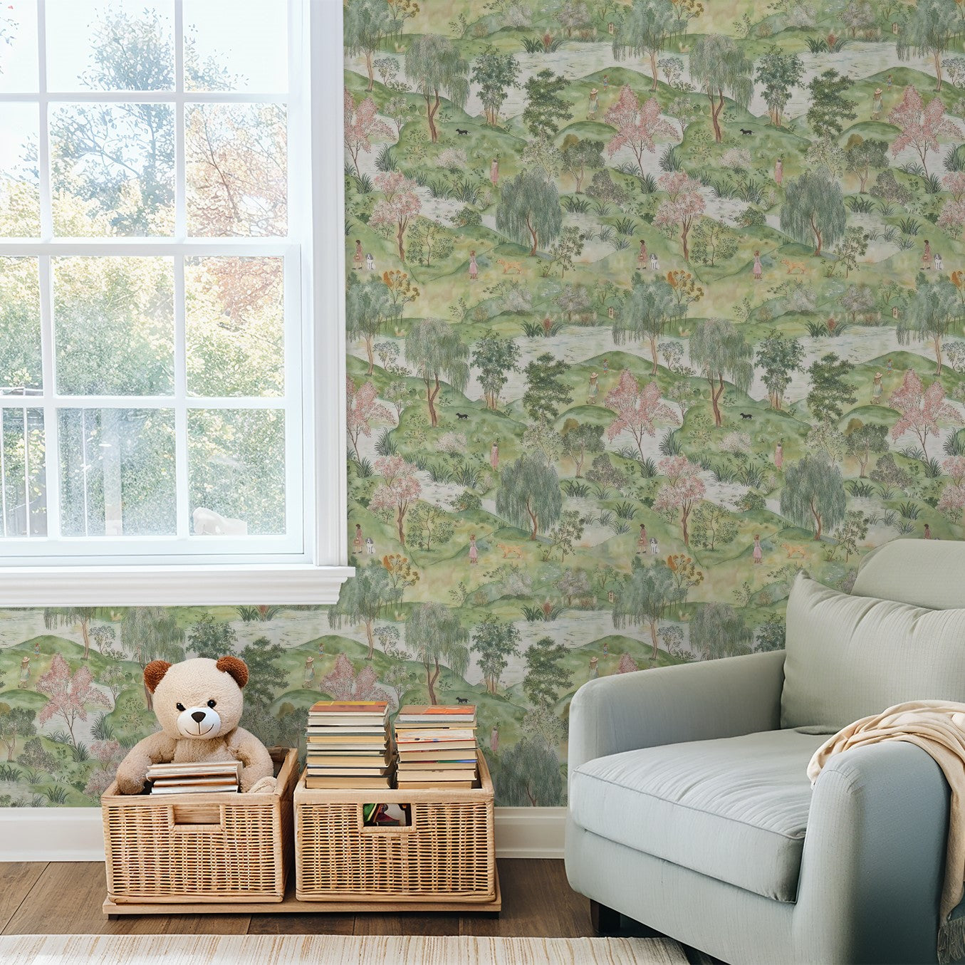 Penny's Park Wallpaper - 8 FT H X 14.25 FT W LUXE P&S
