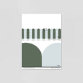 Sample of Playful Pickets (Green & Blue) Wallpaper