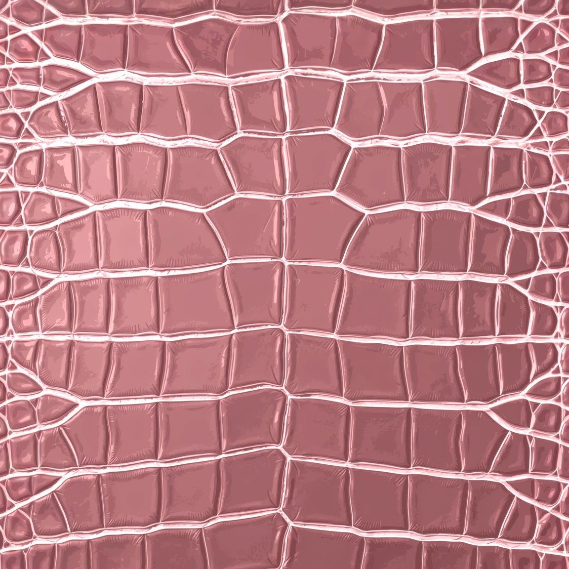 Pink crocodile-textured wallpaper with glossy finish.
