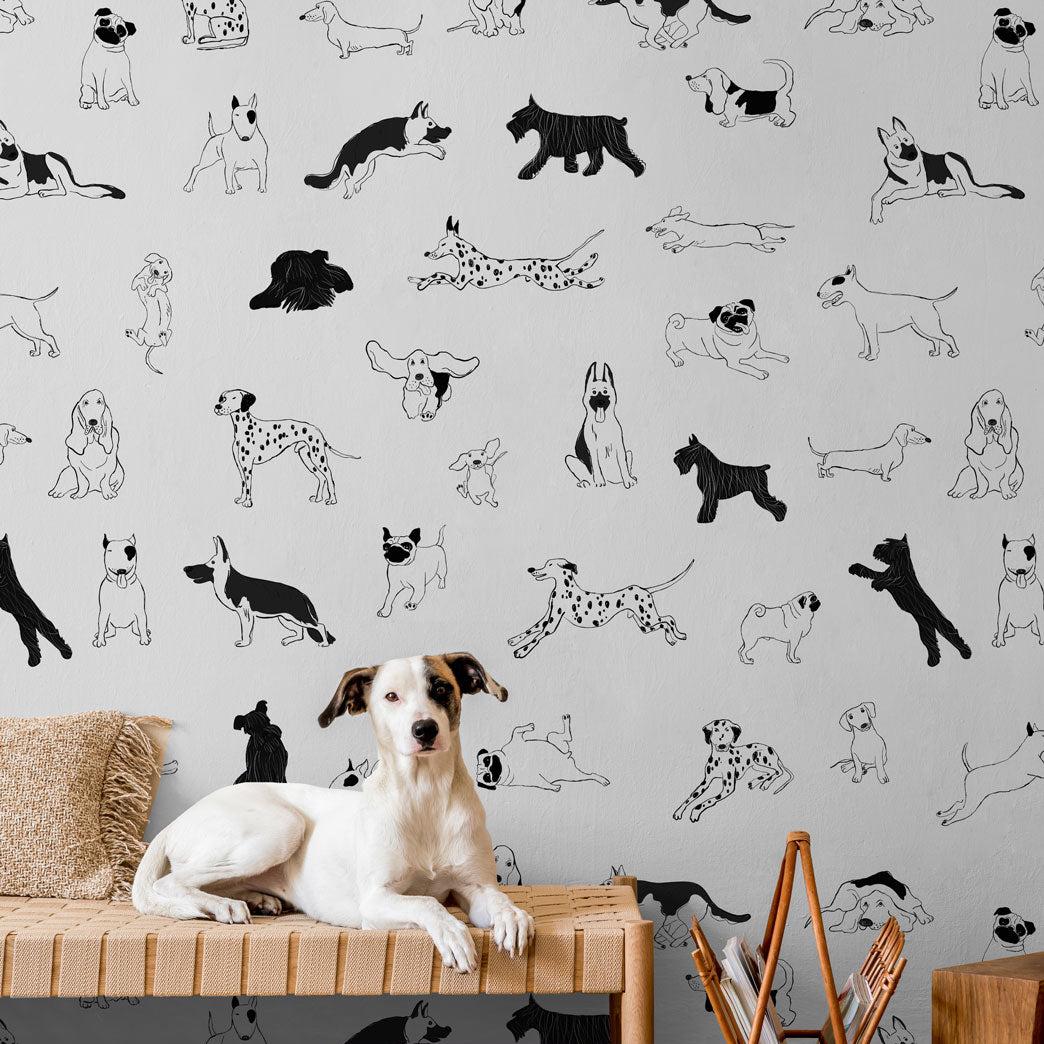 Puppy Love Wallpaper - 8 FT H X 13 FT W Peel and Stick