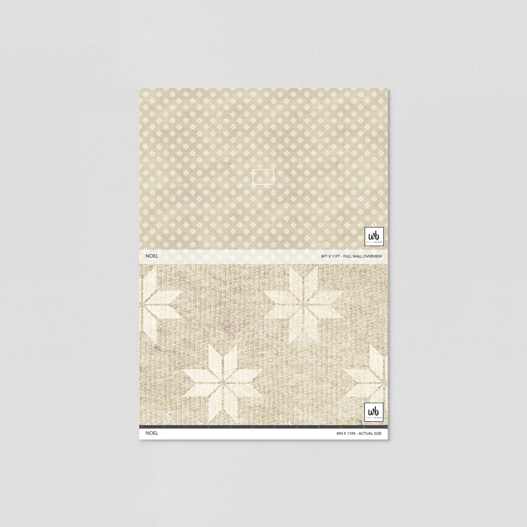 "Wall Blush's Noel Wallpaper swatches, showcasing design for elegant living room interior focus."