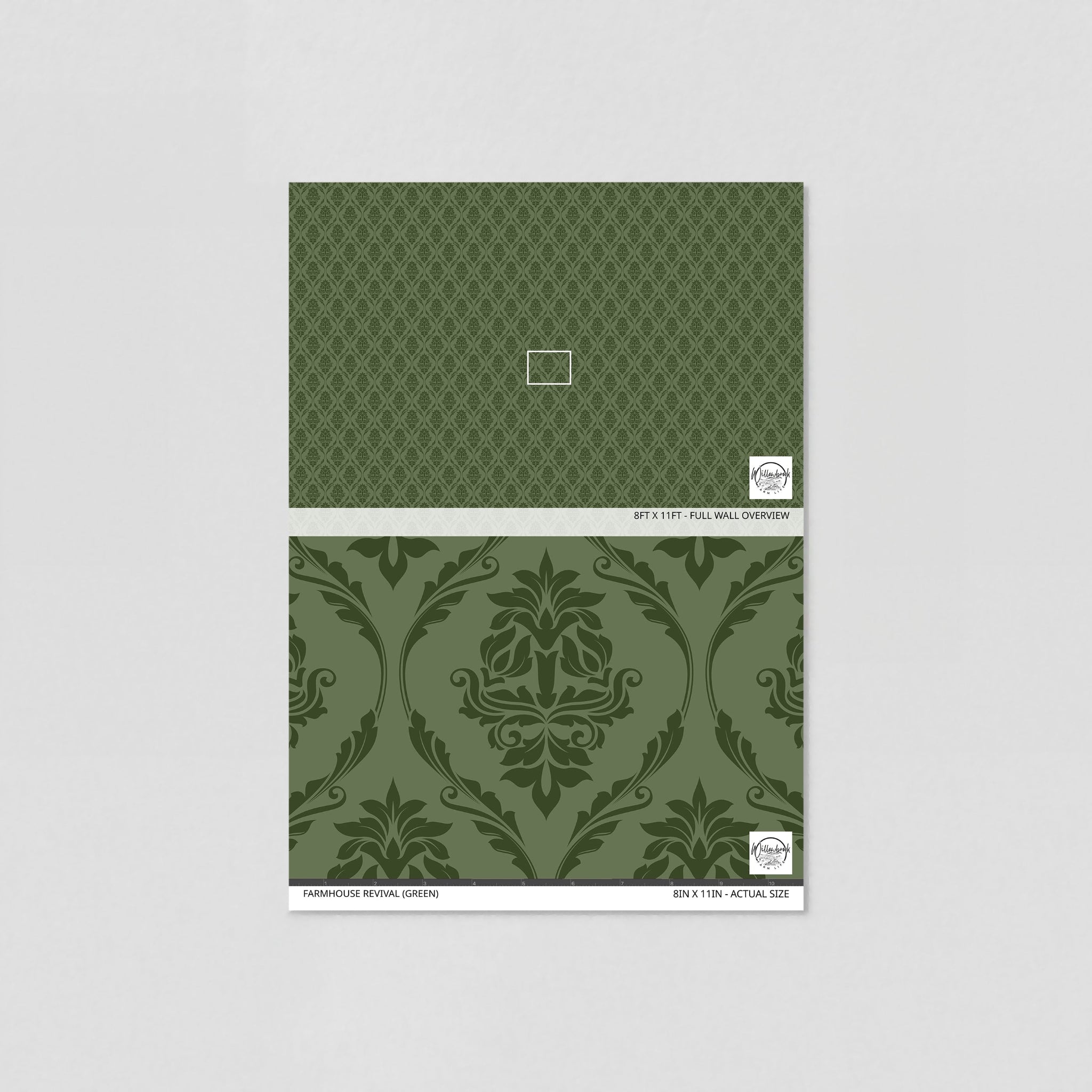 Farmhouse Revival (Green) Wallpaper