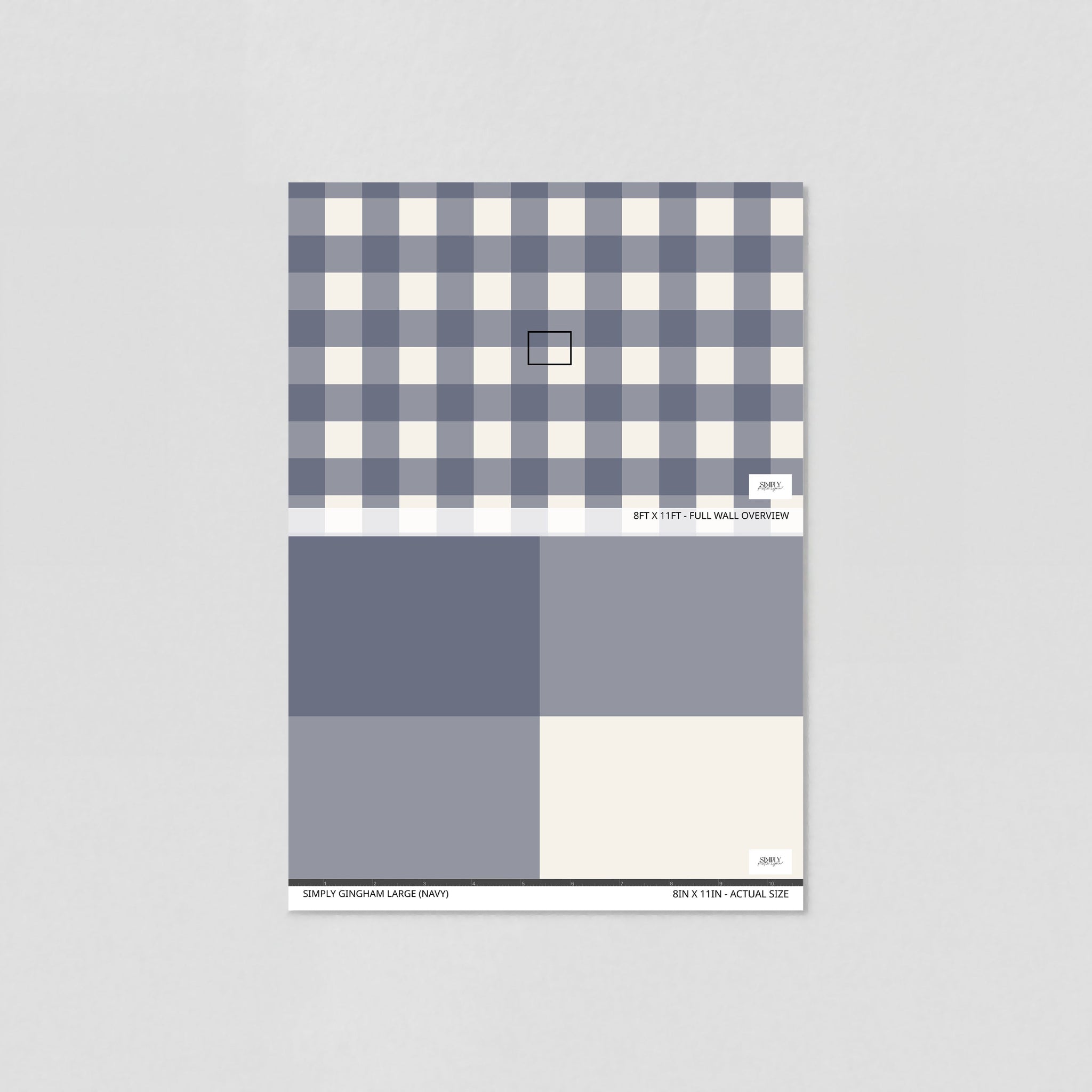Simply Gingham Large (Navy) Wallpaper