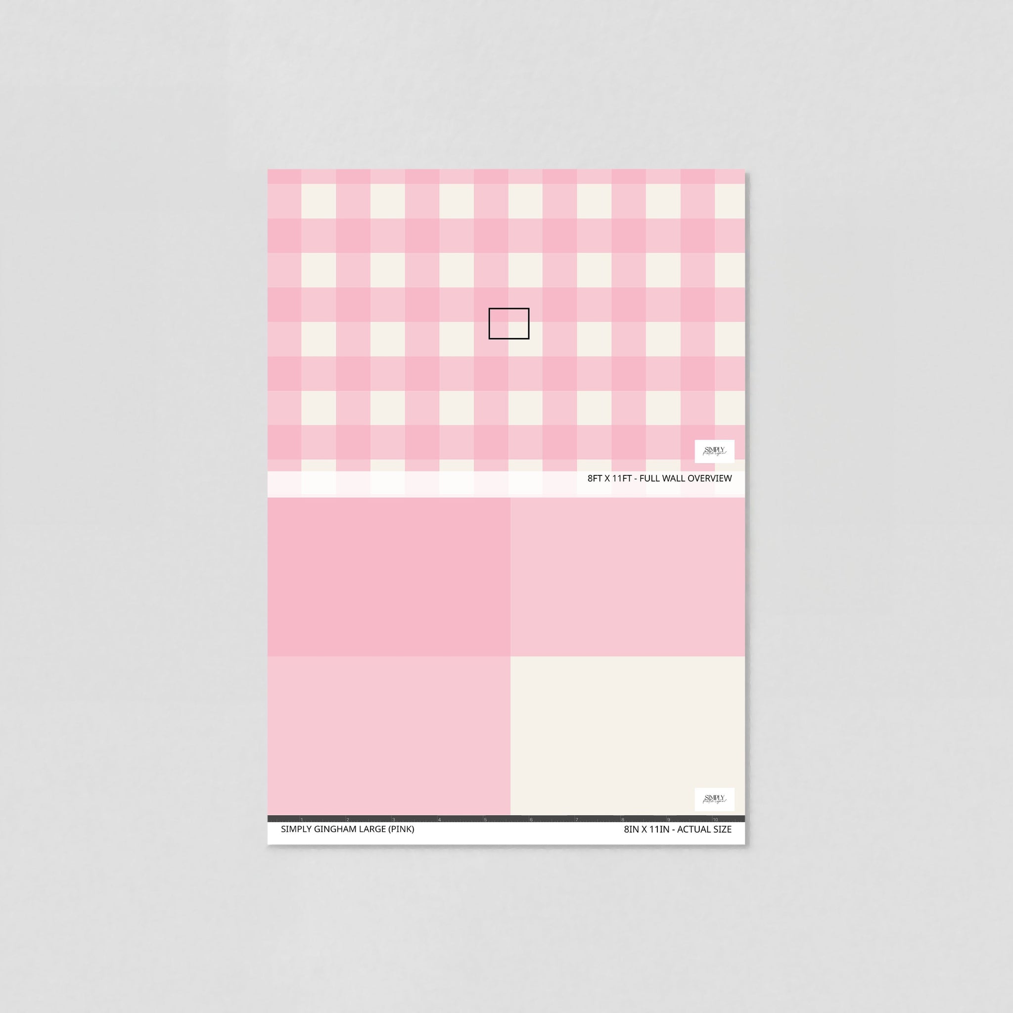 Simply Gingham Large (Pink) Wallpaper