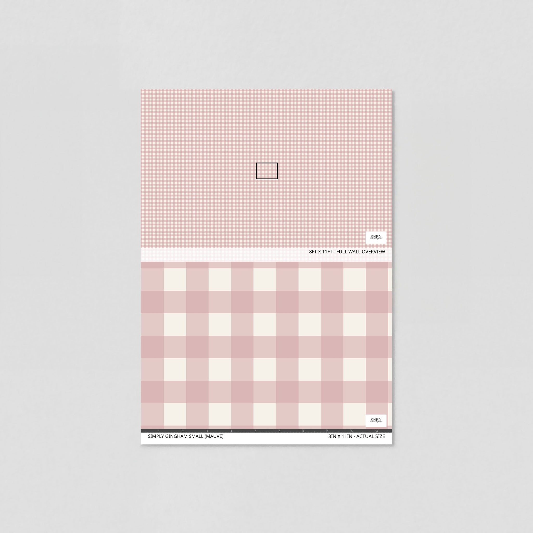 Simply Gingham Small (Mauve) Wallpaper